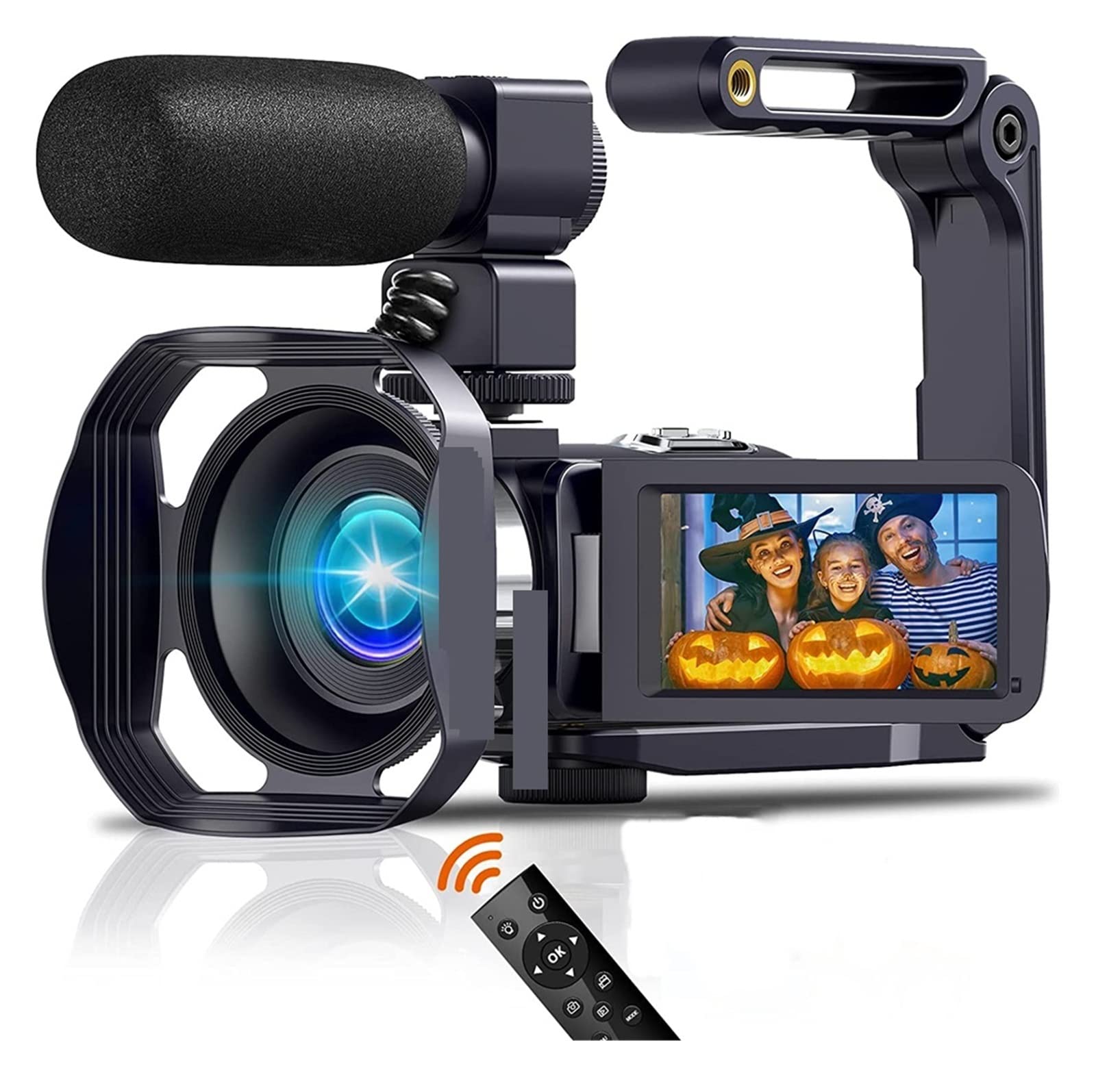 **AUBEST 4K 18X Digital Video Camera Camcorder with Rotating Touch Screen, 48MP, Time Lapse, Vlogging, YouTube, Travel & Outdoor Recording (No SD Card, Includes Mic Lens)**    **Usage Scenarios:** Perfect for vlogging, YouTube content creation, travel adventures, outdoor filming, and professional photography.