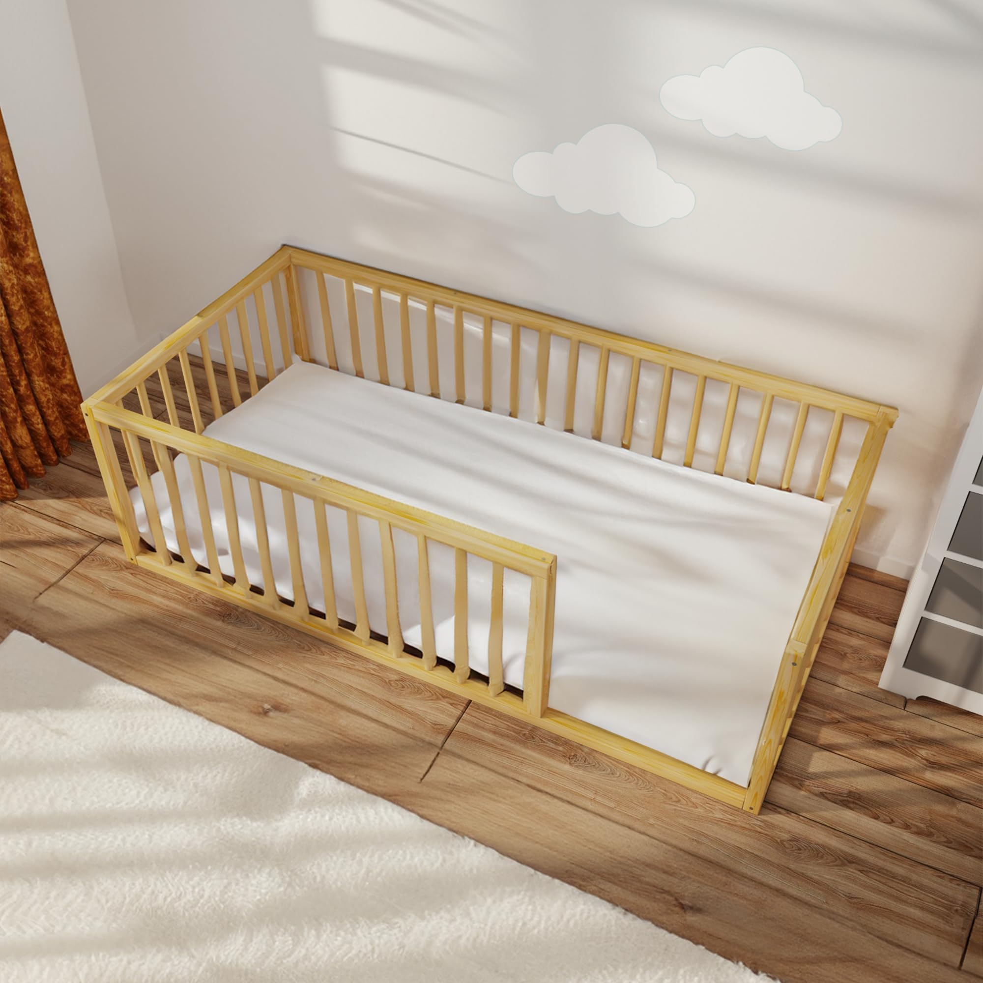 Montessori Twin Floor Bed for Toddlers - 39.4