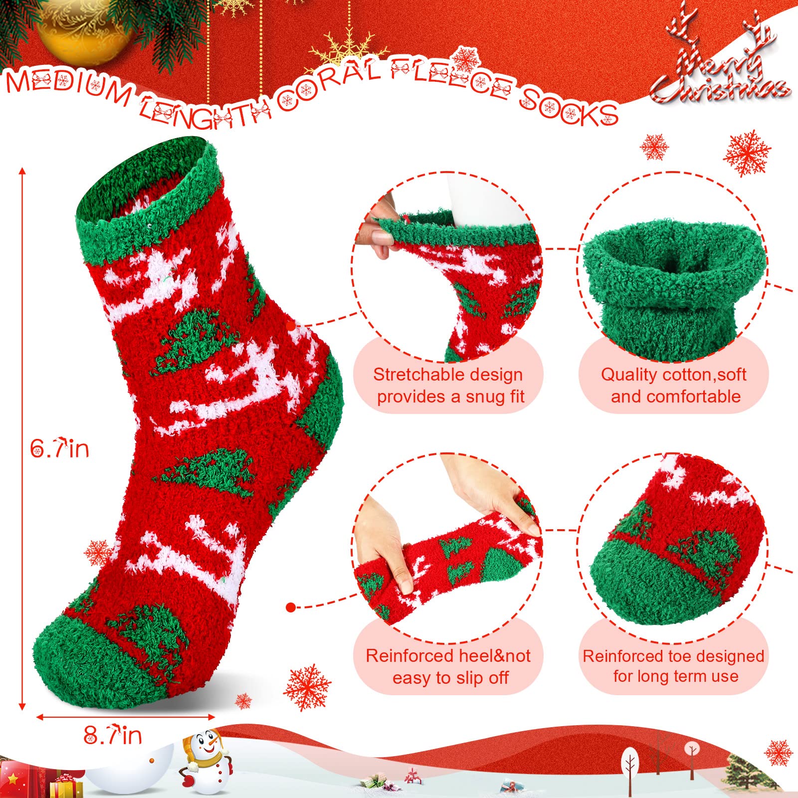 48 Pairs Christmas Fuzzy Socks for Women - Bulk Winter Holiday Long Fluffy Warm Socks Pack - Cozy Xmas Cartoon Socks Gift Set - Perfect for Home, Indoor Wear & Holiday Gifting