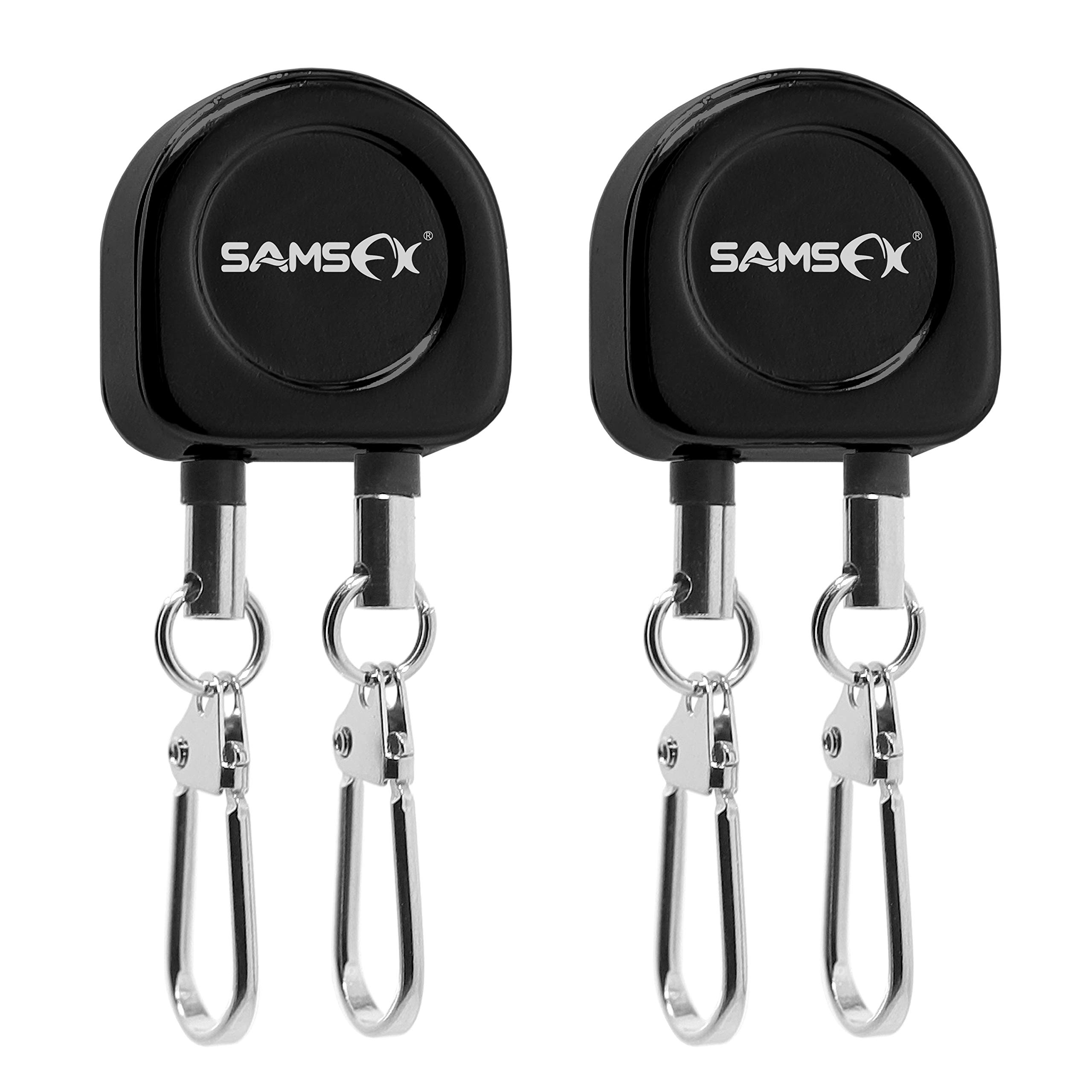 2PCS SAMSFX Fishing Double Zinger Retractors - Clip-On Needle Holder for Angler Vests & Fishing Packs - Durable Gear Organizer for Hooks, Tools & Accessories | Perfect for Fly Fishing, Bass Fishing & Outdoor Adventures