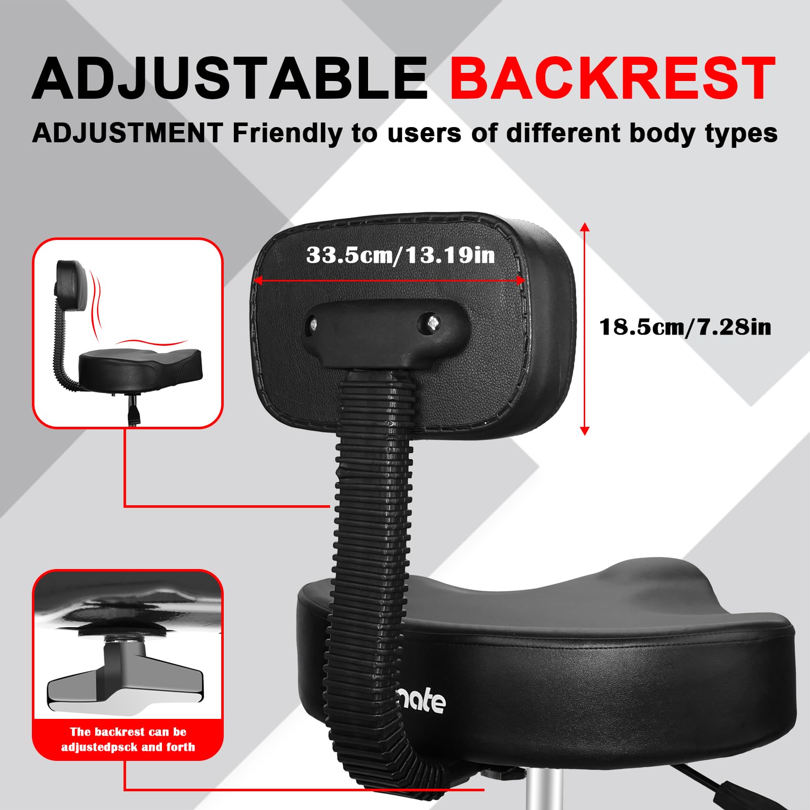 **Adjustable Hydraulic Drum Throne with Memory Foam & Removable Backrest – Portable Motorcycle-Style Drum Stool for Adults – Black PU Drum Seat – Perfect for Drummers, Studio Sessions & Live Performances**