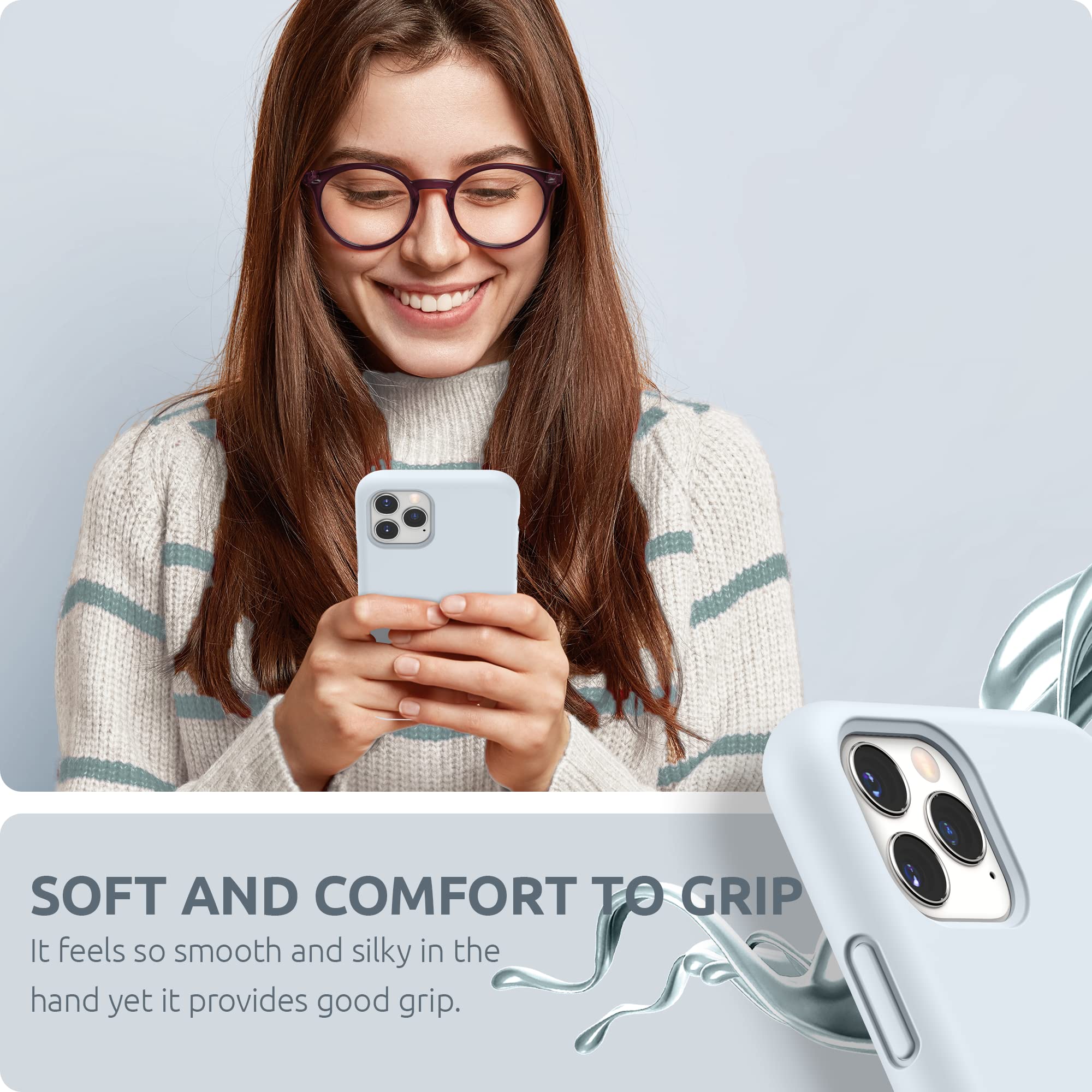 SURPHY iPhone 11 Pro Max Case 6.5 Inch - Premium Thickened Liquid Silicone Protective Cover with Soft Microfiber Lining (Sky Blue) - Shockproof & Scratch Resistant Phone Case for iPhone 11 Pro Max 2019 Model | Perfect for Daily Use, Travel & Outdoor Activities