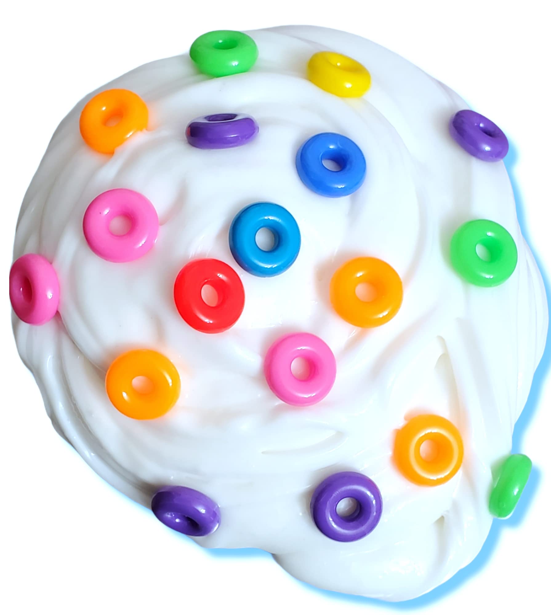 Frooty Loops Cereal Milk Scented Handmade Thick & Glossy Slime - 4oz Premium DIY Stress Relief Toy for Kids & Adults - Perfect for Sensory Play, Anxiety Relief & Fun Fidget Activities