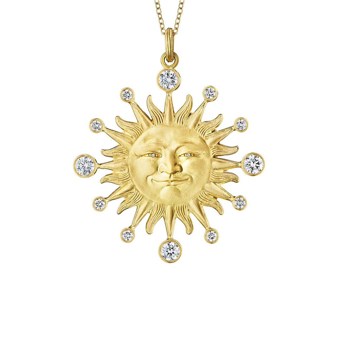 Sunface Pendant Necklace - Boho Chic Jewelry for Women, Handmade Solar Symbol Necklace with Adjustable Chain - Perfect for Festival, Beach, Yoga & Spiritual Occasions