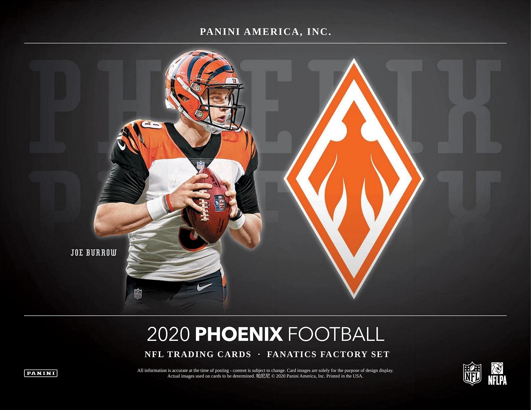 2020 Panini PHOENIX Exclusive 200-Card FACTORY Sealed NFL Football Trading Card Set - Fanatics Fire Burst Parallel in Every Card - Includes 100 Rookie Cards Featuring Justin Herbert & Joe Burrow - Perfect for Collectors, Fantasy Sports Fans, and Investment Enthusiasts