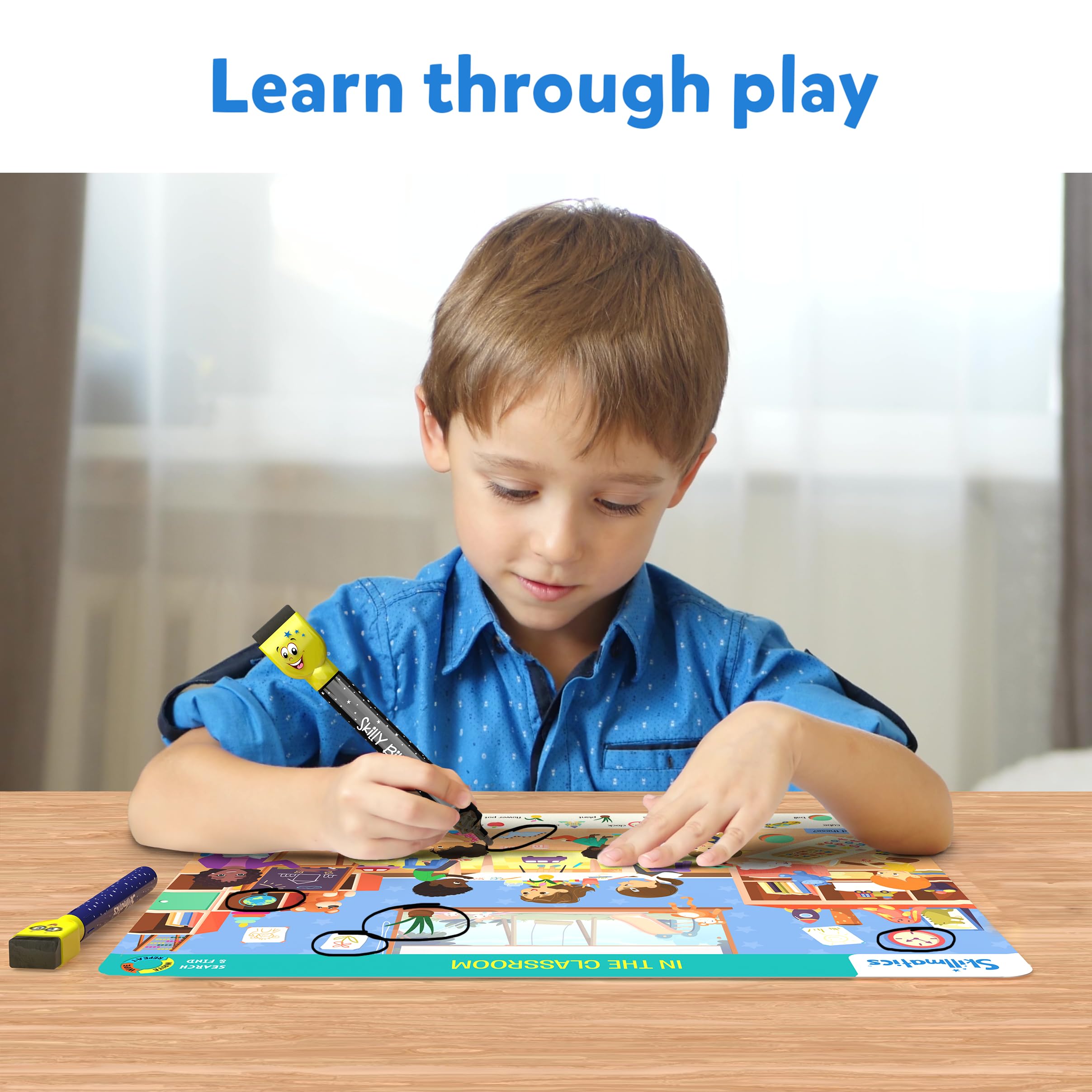 Skillmatics Search & Find Educational Game for Kids Ages 3-6 | Reusable Preschool Learning Activities | Builds Vocabulary & Observation Skills | Perfect for Toddlers, Classroom & Homeschool Use | Great Gift for Boys & Girls Who Love Art & Crafts