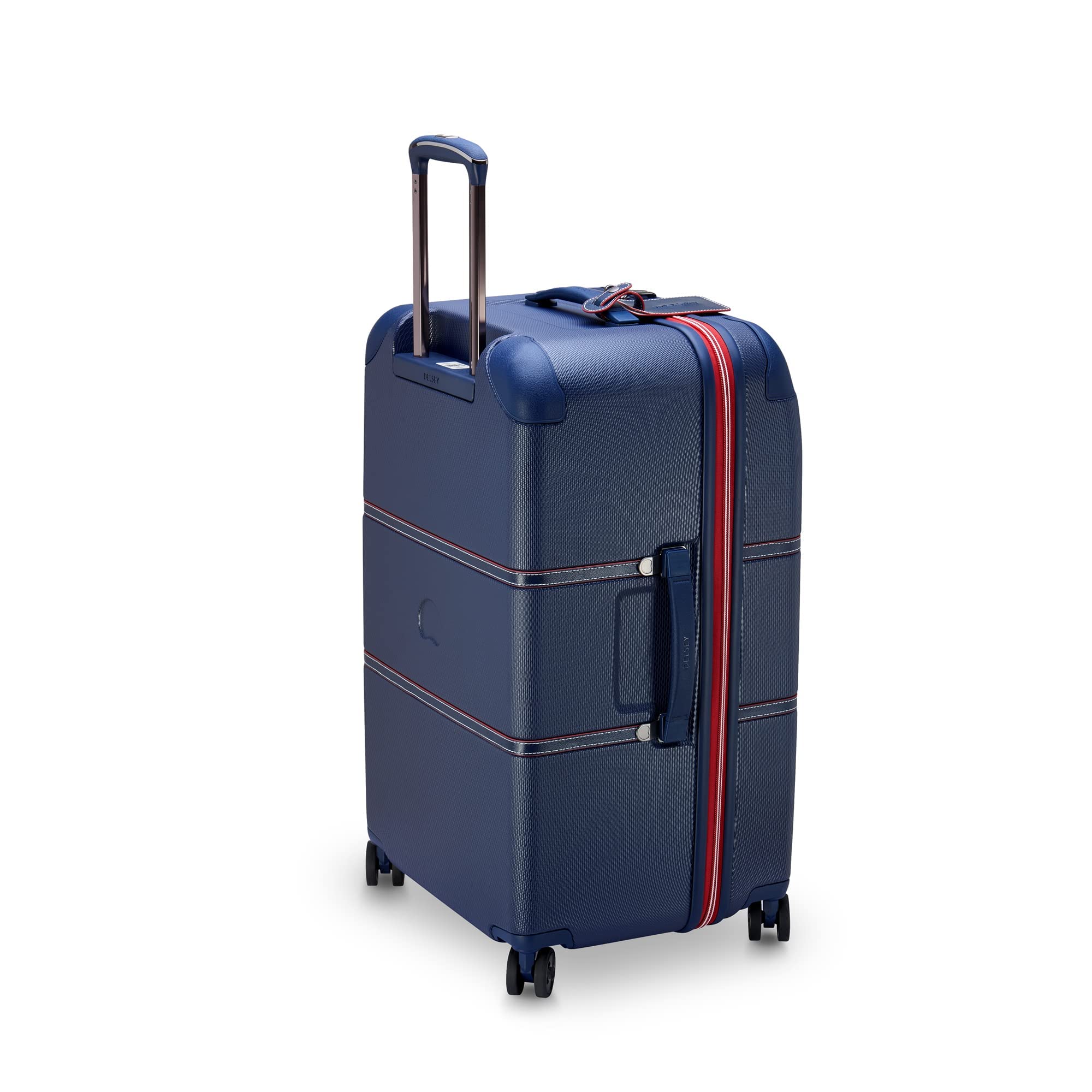 Delsey Paris Chatelet Air 2.0 Hardside Spinner Luggage - 26 Inch Checked Suitcase with 360° Wheels, Navy Blue | Perfect for International Travel & Business Trips