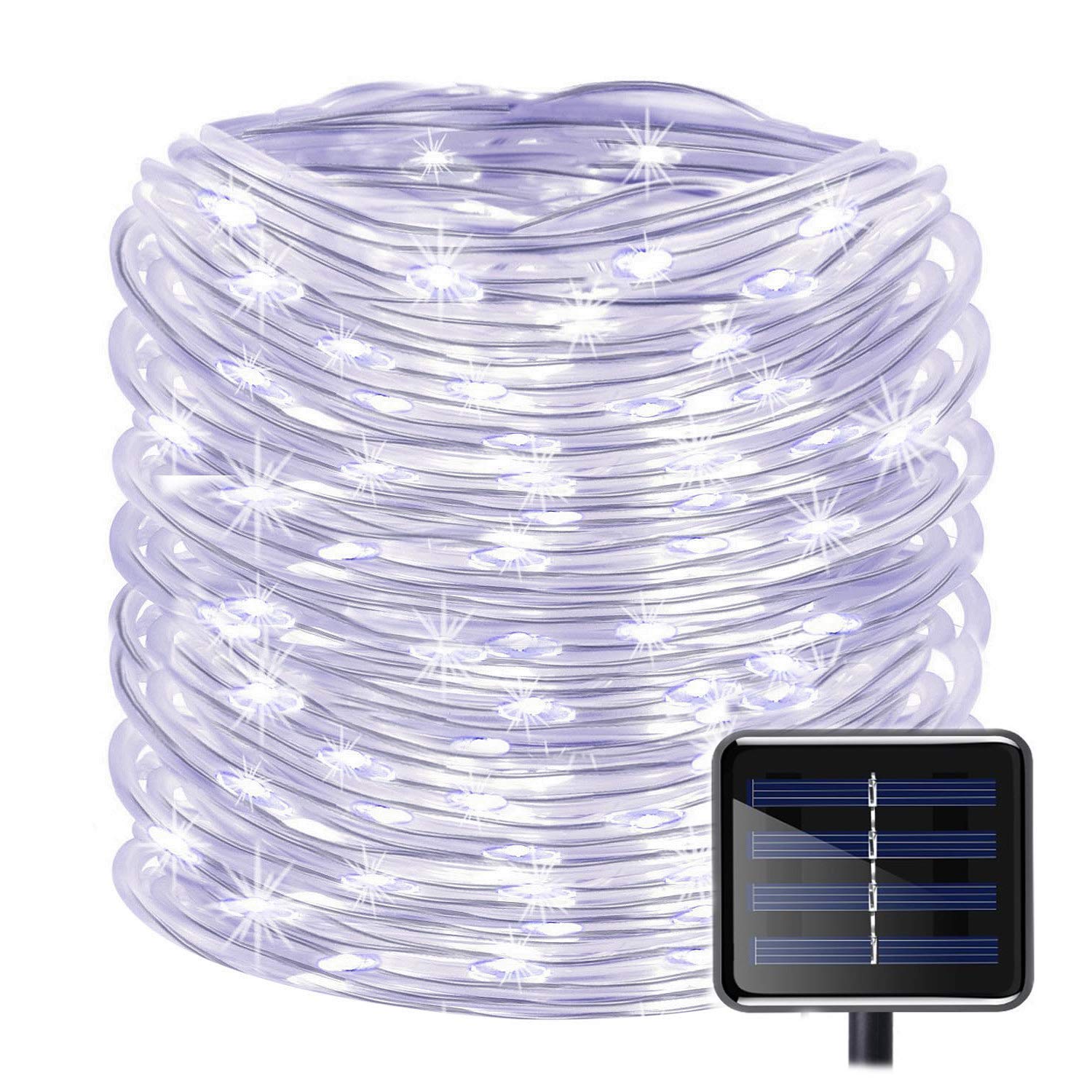 200 LED Solar Rope Lights 72ft Waterproof Outdoor String Lights - Copper Wire Tube Garden Lighting for Patio, Yard, Wedding & Party Decor (Cold White) | Weatherproof Solar-Powered Decorative Lighting for Outdoor Spaces