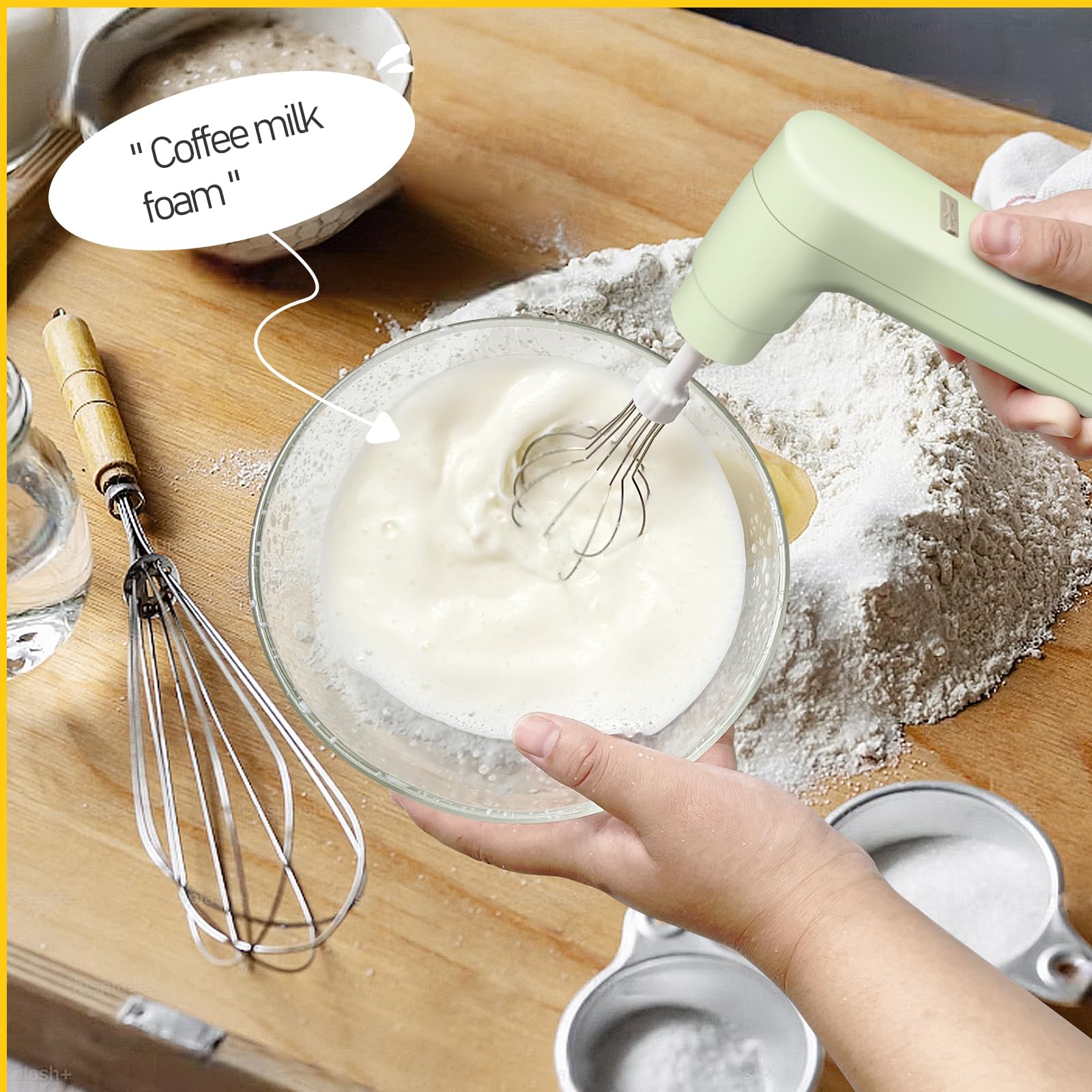 **Electric Hand Mixer with Auto-Scrape Design - 5-Speed Cordless Mixer for Baking, Whipping, Kneading Dough - Ideal for Home Bakers, Cake Decorating, and Cookie Making**