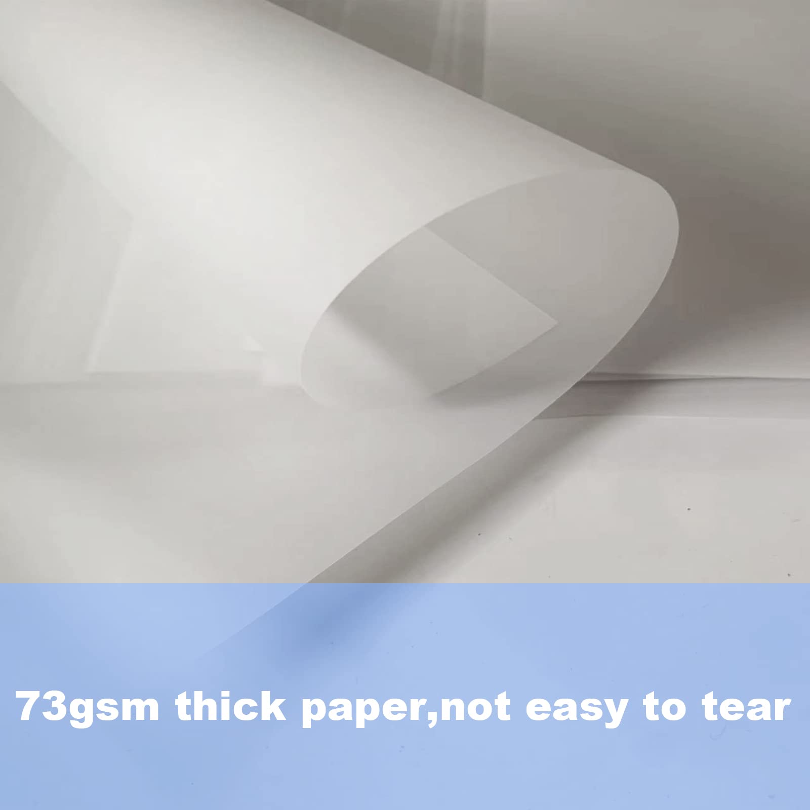 100 Sheets A4 Tracing Paper - 73gsm Translucent Vellum Paper for Drawing, Sketching, Printing & Scrapbooking - Perfect for Kids, Adults, Architects & Craft Projects - Ideal for Art, Design, Architecture & DIY Projects