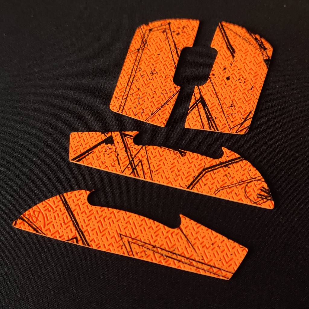 BT.L Mouse Grip for Logitech G Pro Wireless (GPW) - Non-Slip Gaming Grip Tape - Orange & Black - Perfect for FPS, MOBA & Esports Gaming