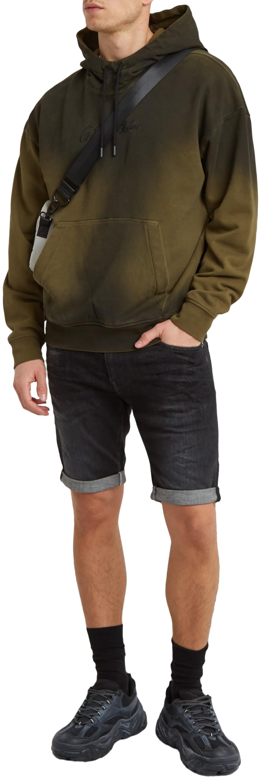 G-STAR RAW Men's 3301 Slim Fit Shorts - Medium Aged Grey, Size 24 | Casual Summer Wear & Street Style Outfits