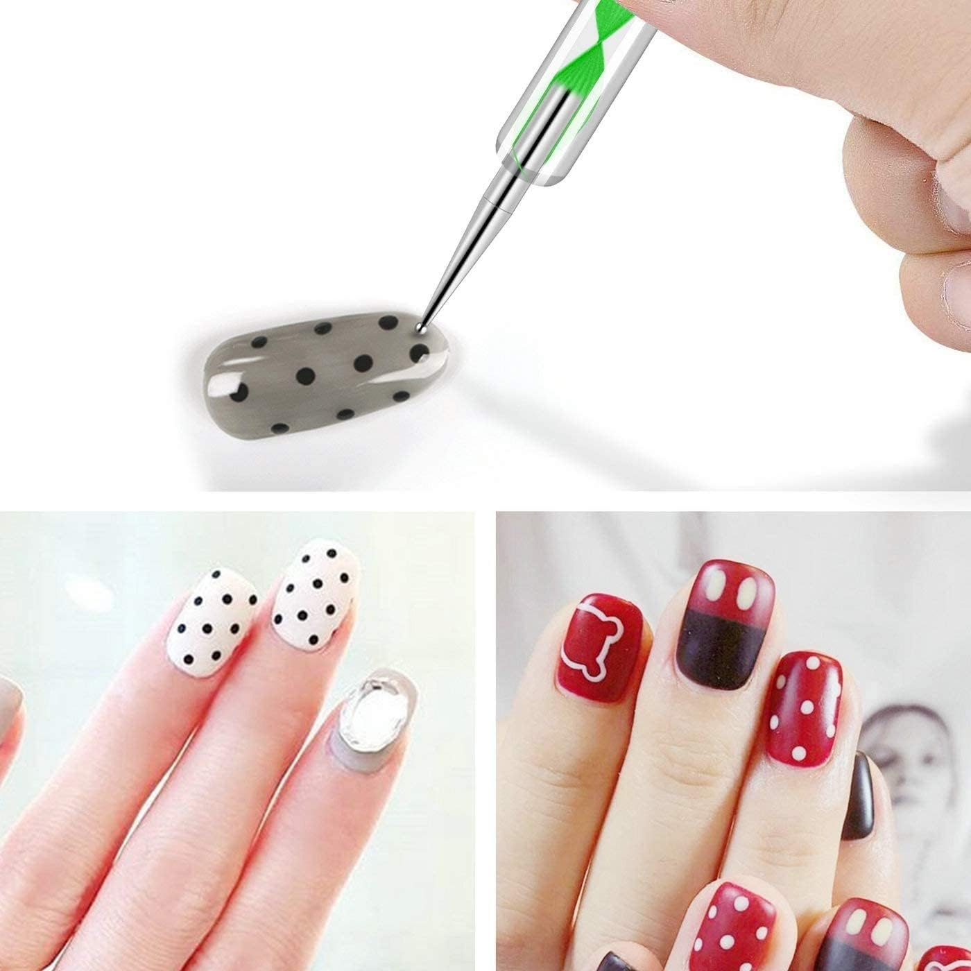5Pcs Acrylic Nail Brush Pens & 5Pcs Dotting Marbleizing Tools - Professional Nail Art Kit for Salon & DIY Manicure | Perfect for Gel Polish, Acrylic Nails & Creative Nail Designs