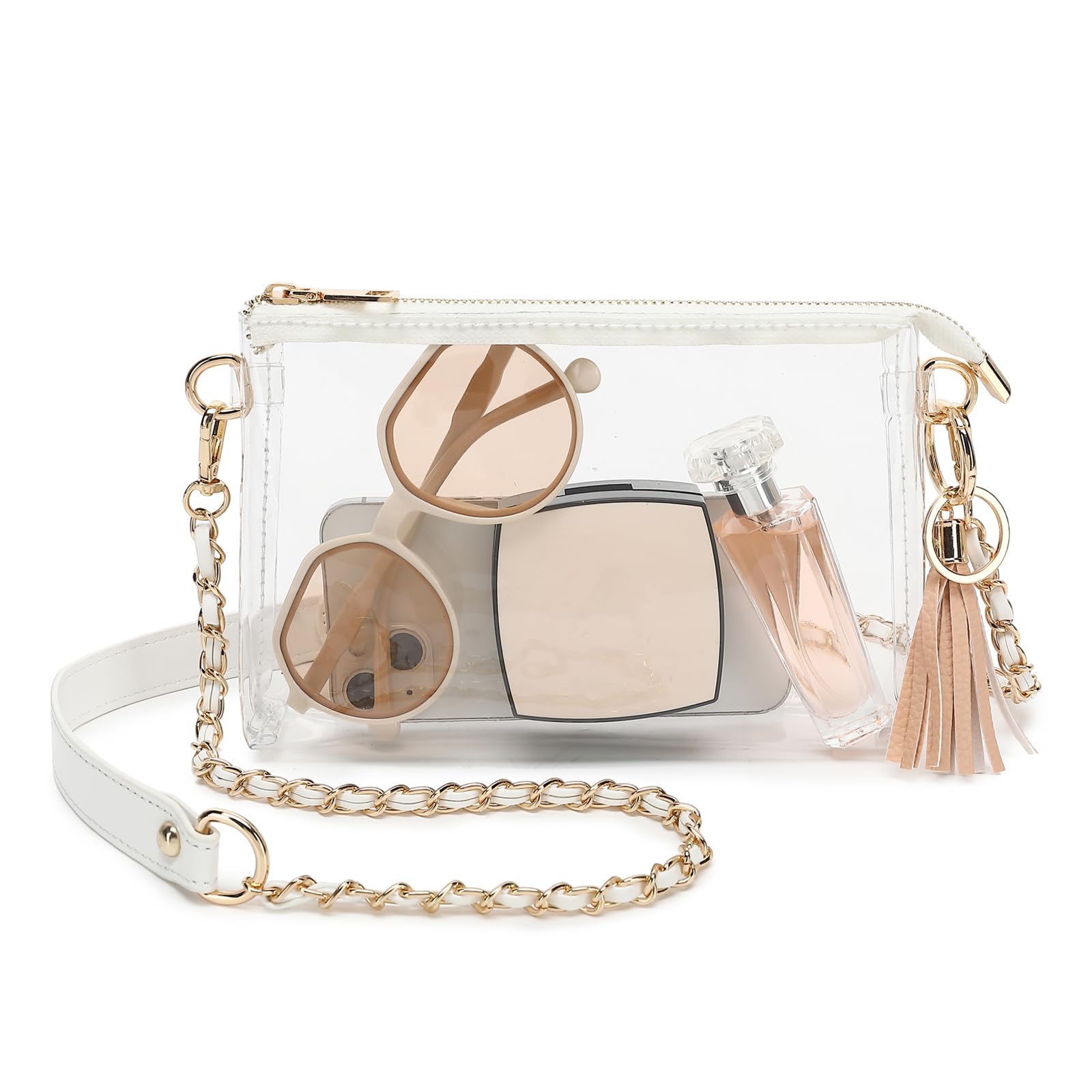 YGR Women's Clear PVC Crossbody Bag - Small Clear Purse for Concerts, Sports Events, Stadium Approved, Prom Party Gift - Perfect for Music Festivals, Theme Parks & Travel