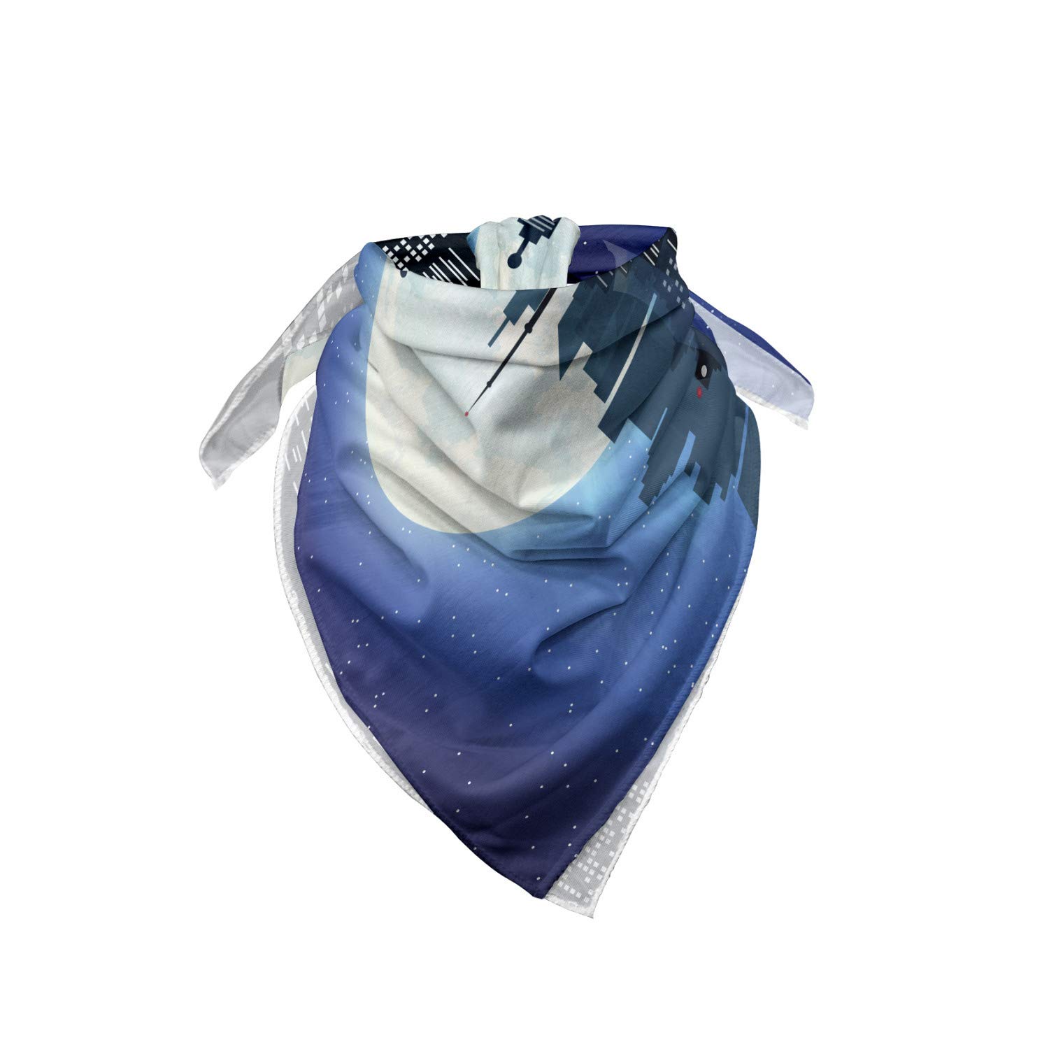 Ambesonne City Bandana - Modern Capital Moon Night Design | Unisex Head & Neck Scarf for Men & Women | Perfect for Outdoor Activities, Concerts & Fashion Accessories