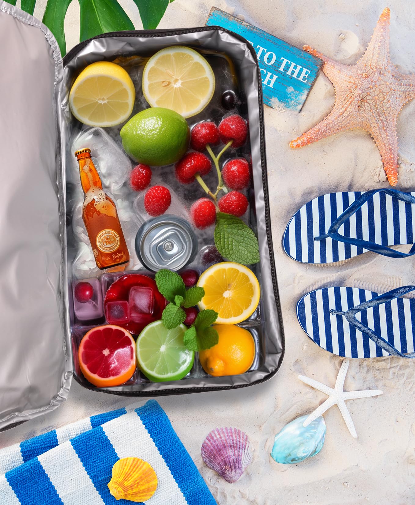 **Women's Beach Bag with Insulated Cooler & Waterproof Phone Pouch - 7 Exterior Pockets, Clear PVC Zipper Pocket - Perfect for Pool, Travel & Outdoor Adventures**