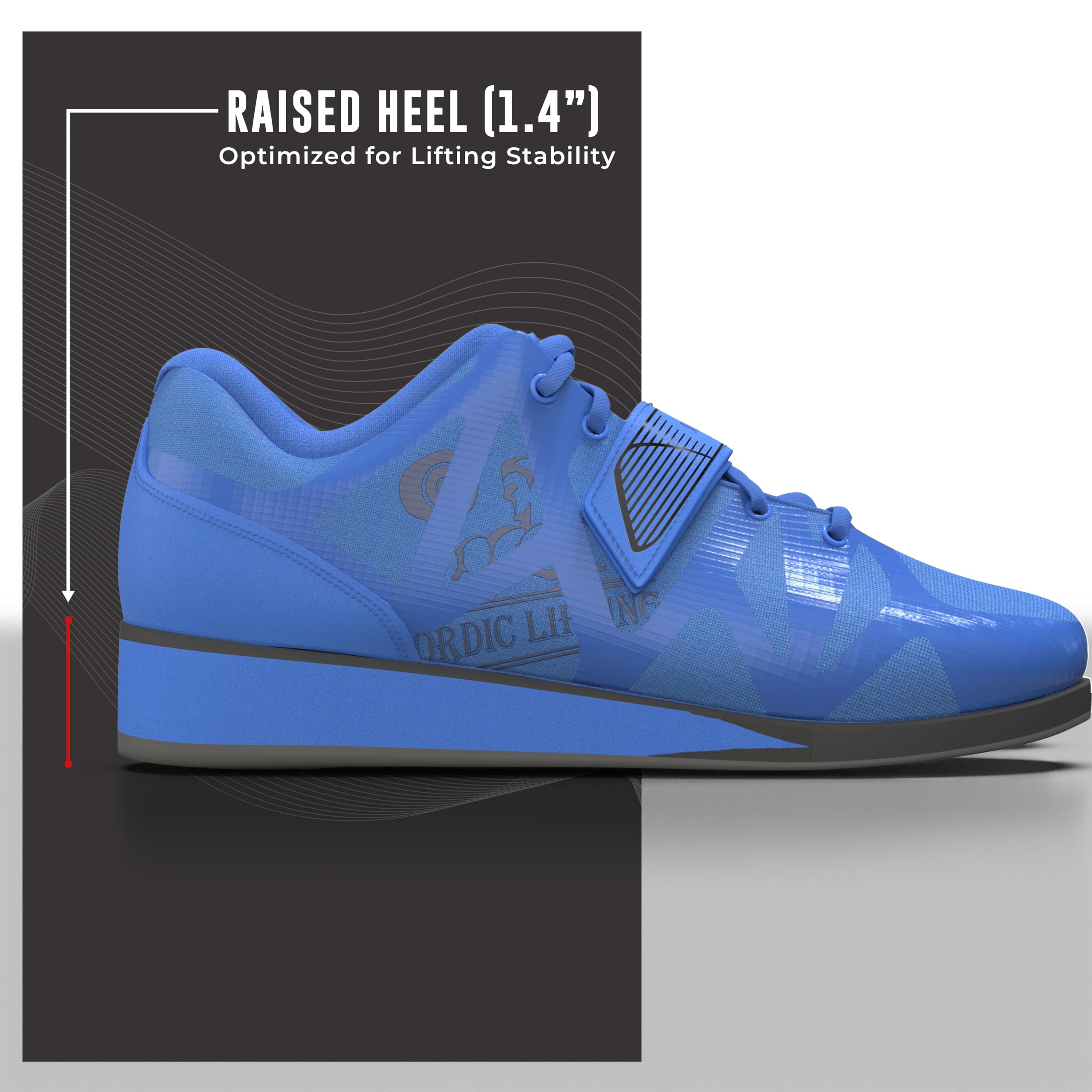 Nordic Lifting Powerlifting Shoes for Men - Heavy Weightlifting & Squat Training - Stable Gym Workout Shoes for CrossFit, Deadlifts & Strength Training