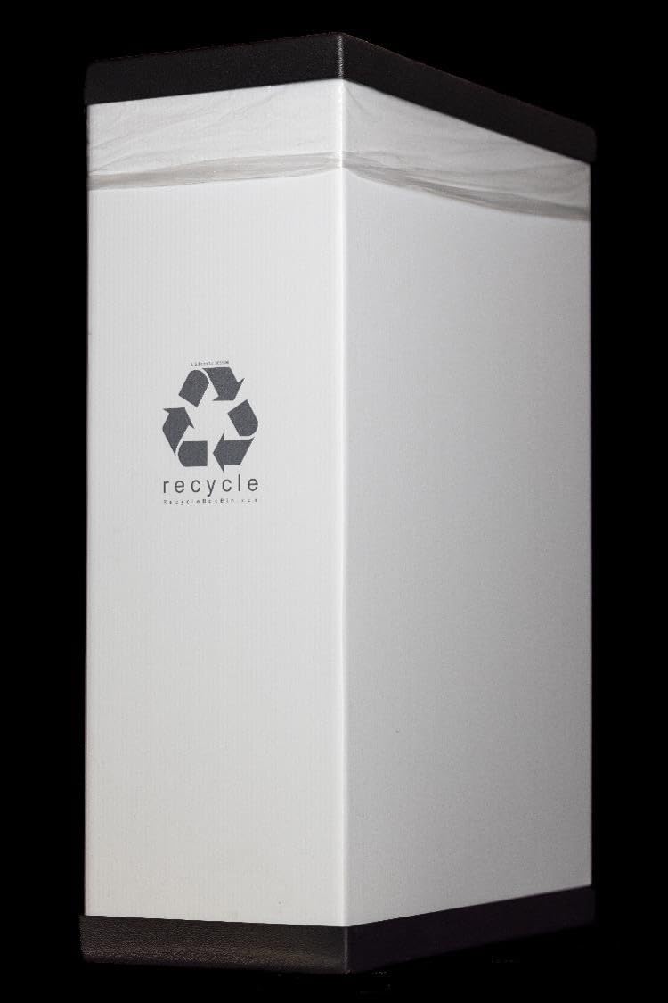 RecycleBoxBin Single Recycling Bin - 25 Gallon Large Capacity, Durable All-Plastic Construction, Lightweight with Changeable Label System | Perfect for Home, Office & Classroom Recycling Organization