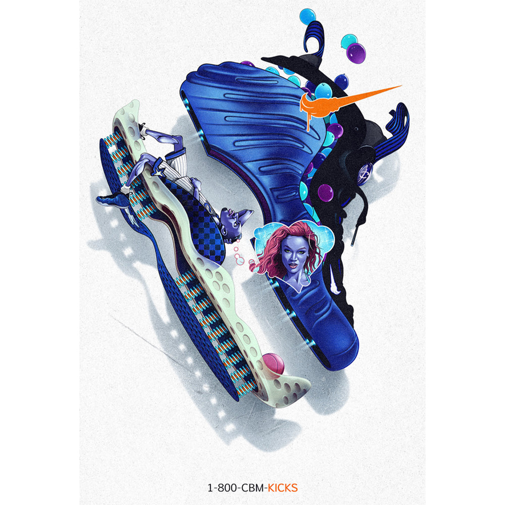 Nike Foamposite Penny Print Sneakers by Chris B. Murray – Retro Basketball Shoes for Streetwear & Sports Enthusiasts