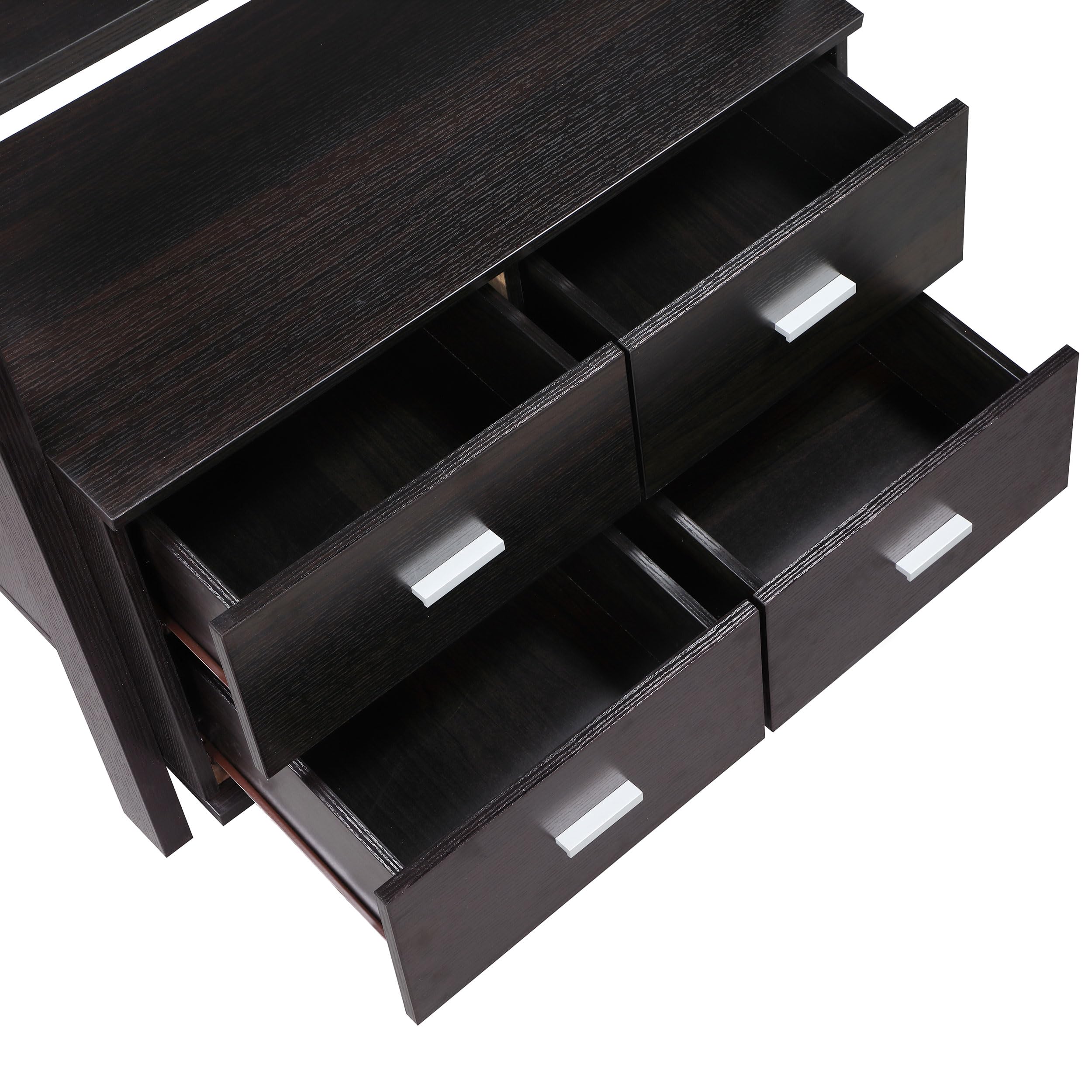 Coaster Home Furnishings Colella 4-Drawer Leaning Ladder Bookcase in Cappuccino Finish - Perfect for Living Room, Bedroom or Office Storage & Display