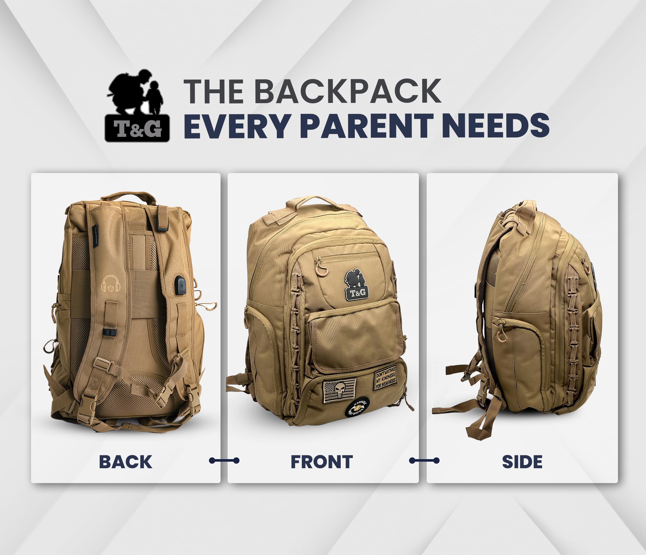 Premium Men's Diaper Backpack - 3-in-1 Multifunctional Baby Bag for Dads | Toddler Essentials Organizer for Travel, Outings & Daily Use