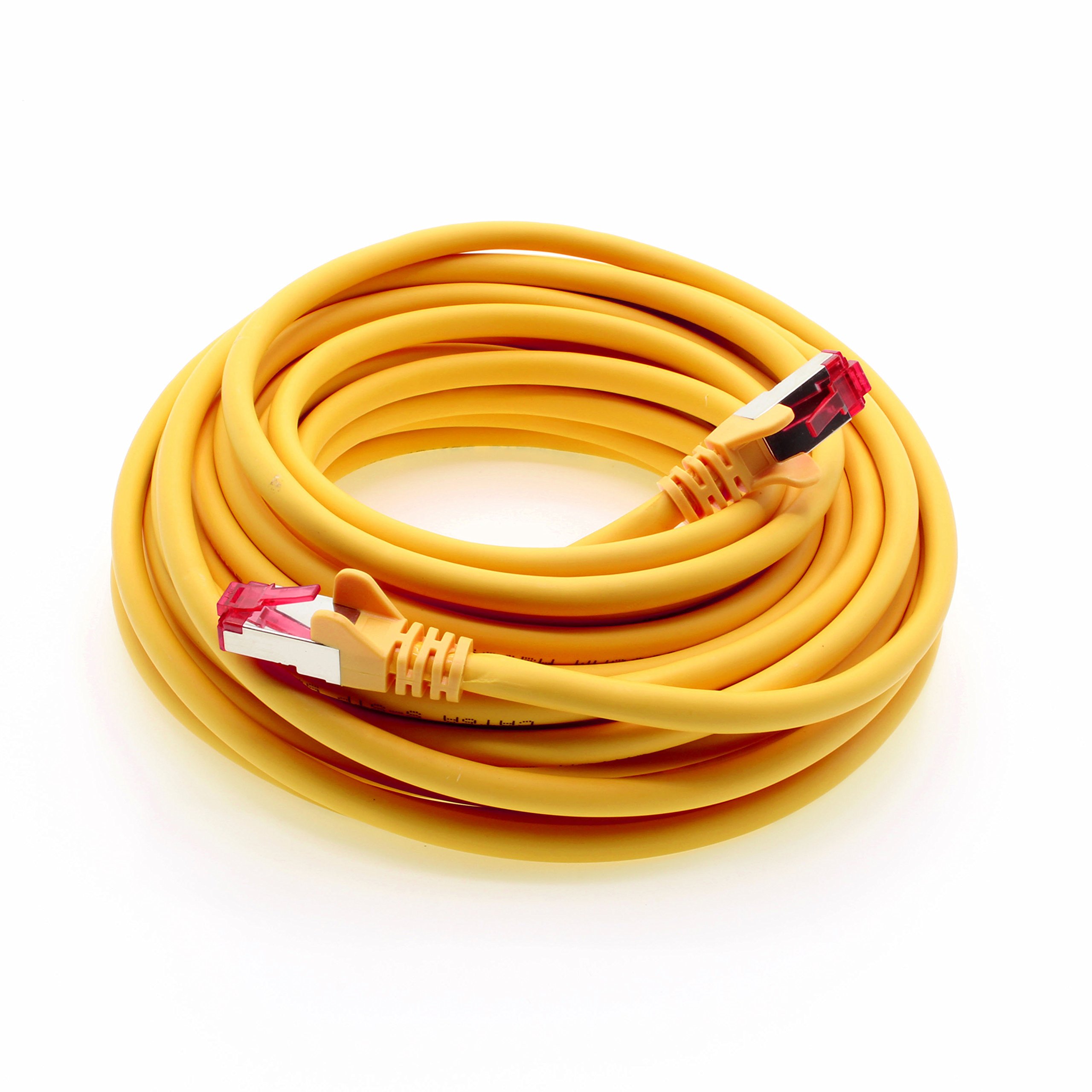 Premium CAT6a Ethernet Cable 5m Yellow - 10Gbps High Speed S-FTP Network Cable, GHMT Certified, 500MHz Bandwidth - Compatible with Cat5/Cat5e/Cat6/Cat7 - Perfect for Gaming, Streaming, Home/Office Networks, Routers, Switches & Modems