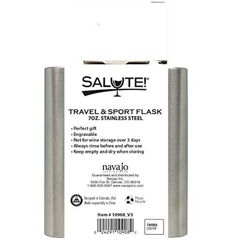 Salute! Old West Collection Black Travel & Sport Flask - Perfect for Outdoor Adventures, Camping, and Hiking