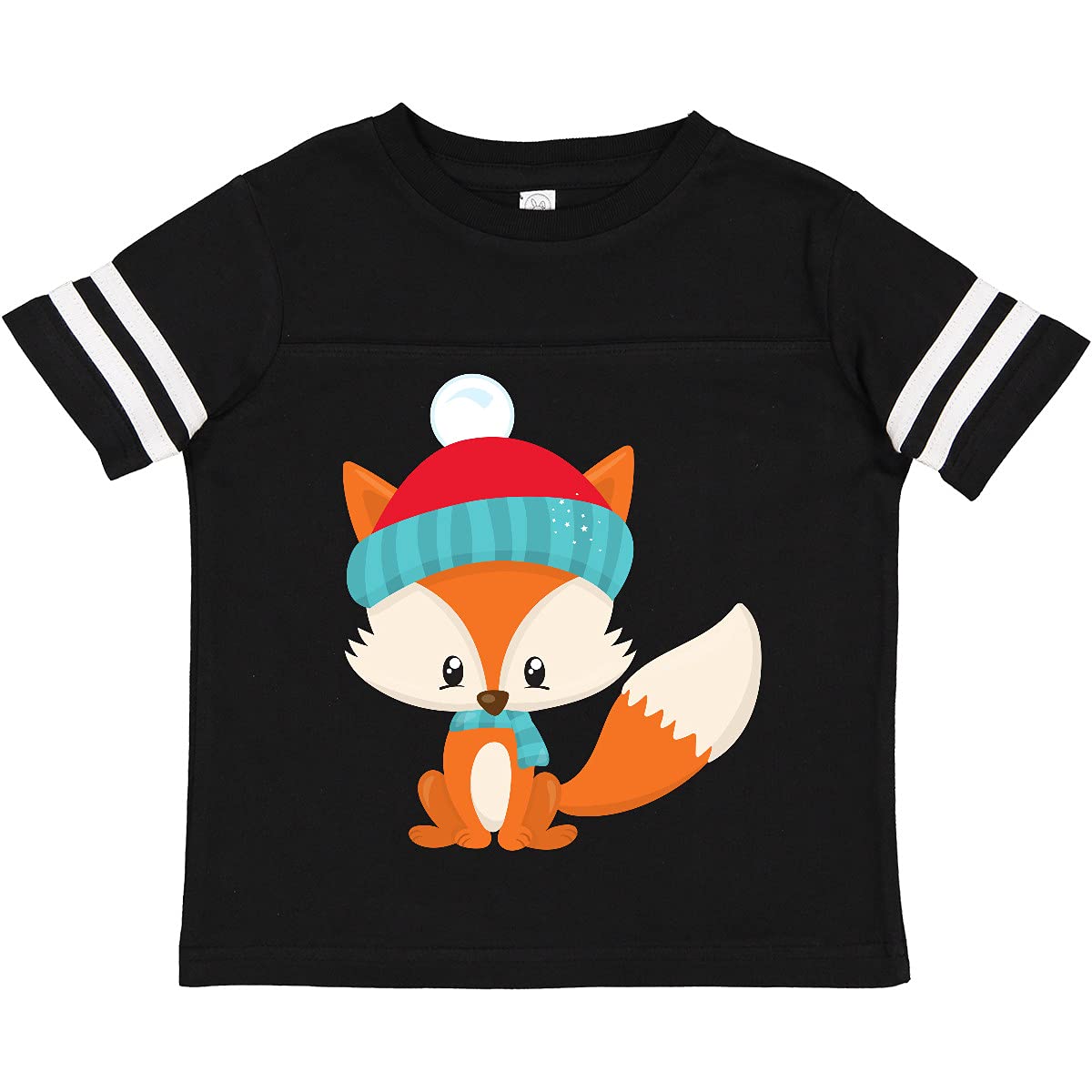 Inktastic Winter Fox Toddler T-Shirt - Cute Fox with Hat and Scarf Design for Boys & Girls | Perfect for Christmas, Winter Outfits, and Holiday Photos