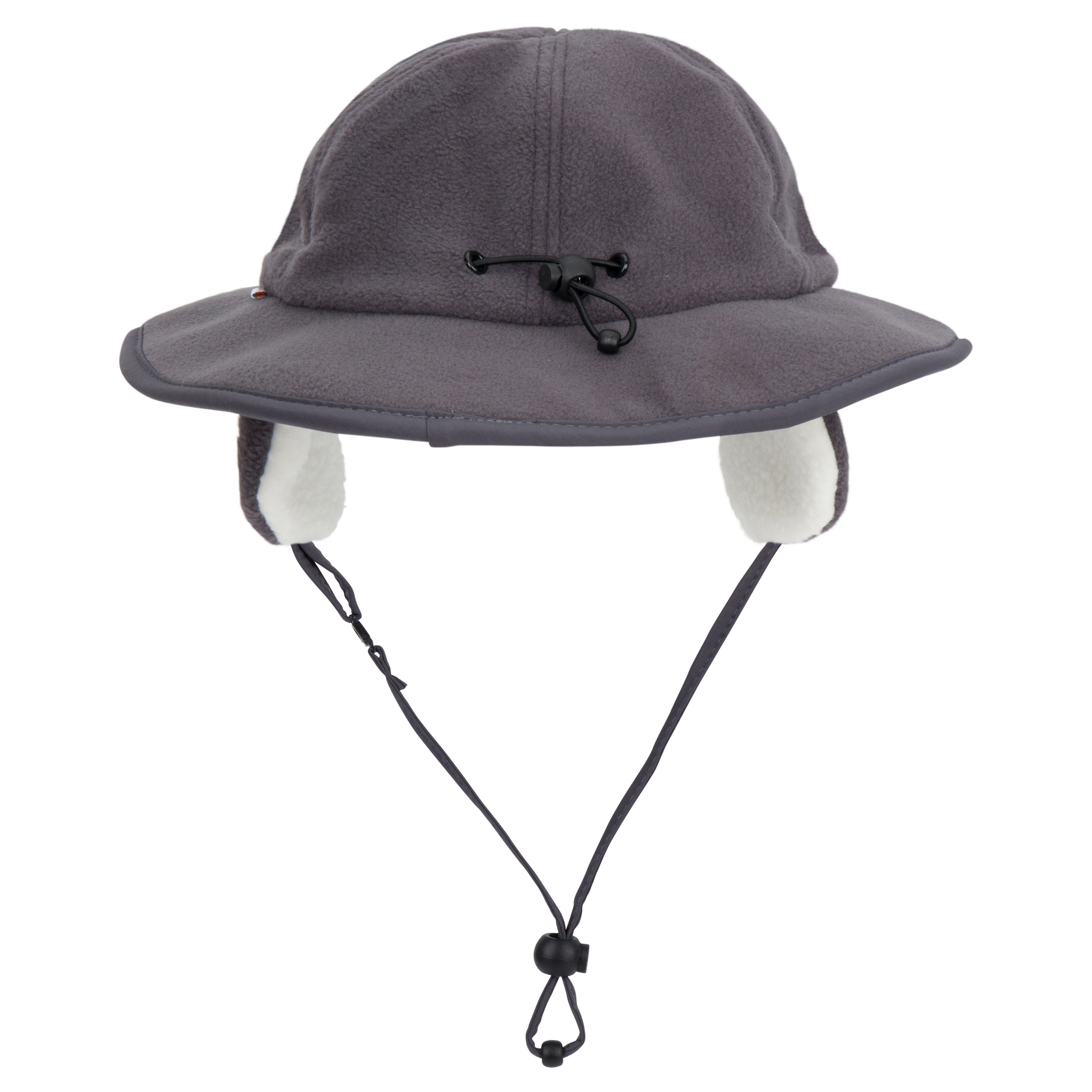 Kids Winter Fleece Ear Flap Sun Hat with Wide Brim - Warm Slate Color for Outdoor Snow Play, Skiing & Cold Weather Protection