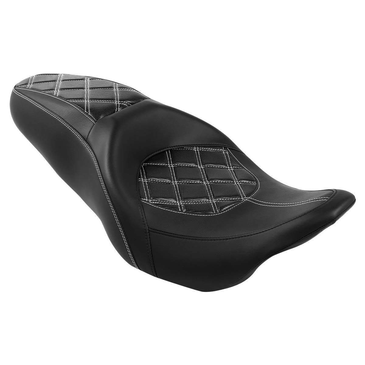 Premium One-Piece 2-Up Bucket Seat for Harley Davidson Road King/Street Glide/Electra Glide/Road Glide (2009-2023) - Comfortable Motorcycle Driver & Passenger Seat for Long Rides and Touring
