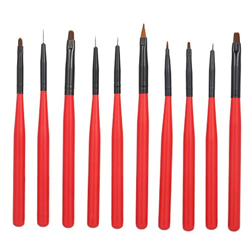 10pcs Professional Nail Art Brushes Set - Acrylic UV Gel Builder Pens for Nail Design, Painting & Drawing | Perfect for Salon, Home Manicure & DIY Nail Art Projects