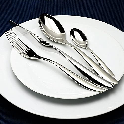 24-Piece Stainless Steel Silverware Set - Classic Restaurant Quality Cutlery for Wedding, Dining & Everyday Use - Durable & Elegant Tableware for Home, Parties & Special Occasions