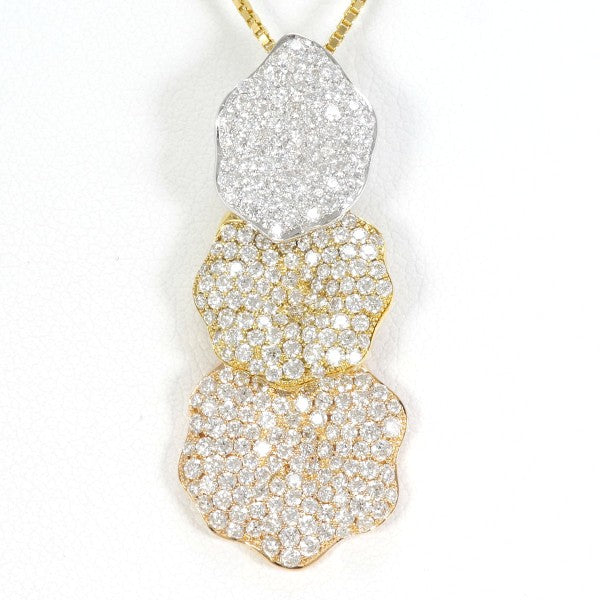 18K Yellow Gold, White Gold & Pink Gold Diamond Necklace for Women - Elegant Pendant Jewelry for Weddings, Anniversaries & Special Occasions