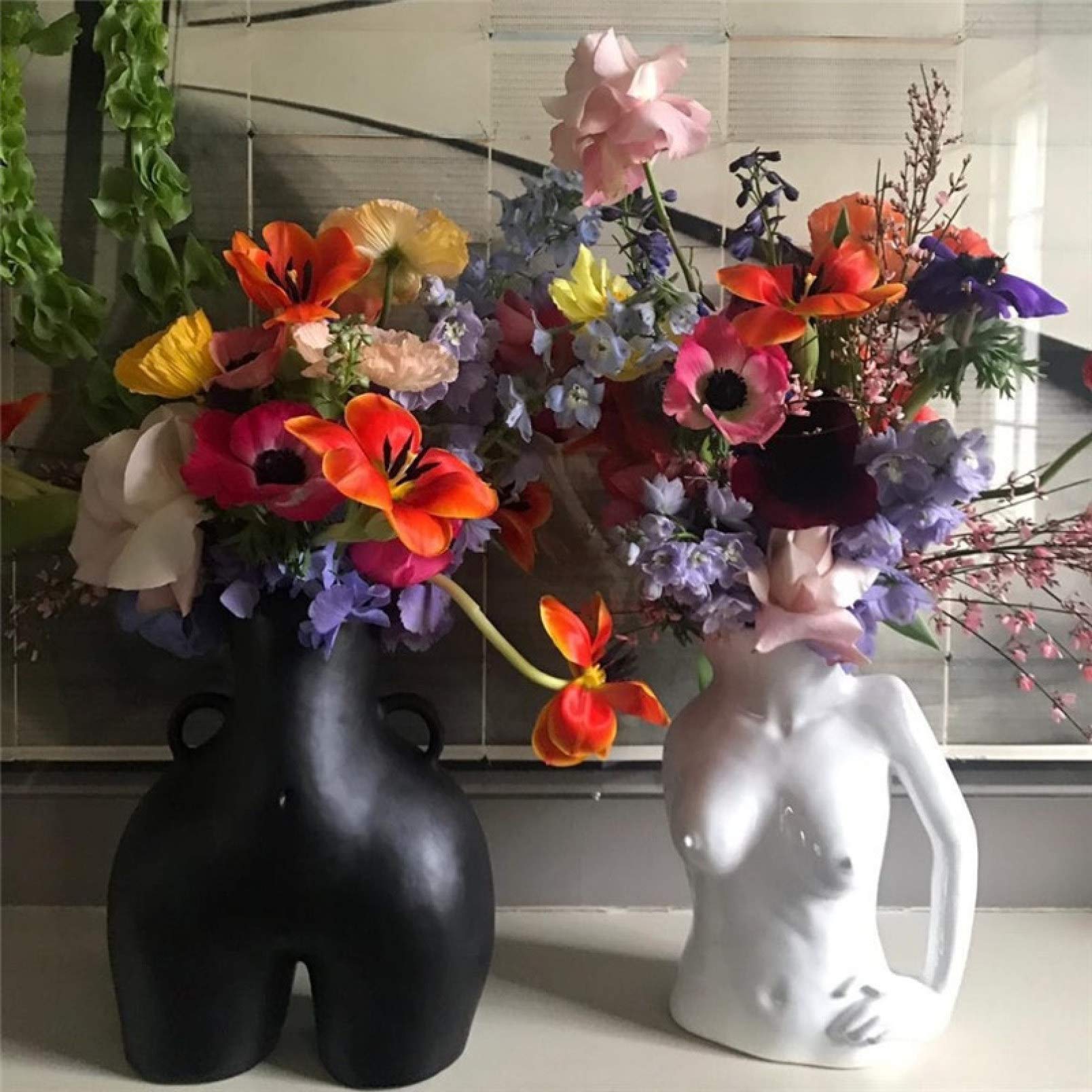 Handmade Resin Body Art Vase - Unique Home Decor for Living Room, Bedroom & Office - Elegant Flower Pot & Art Statue - Perfect for Modern Interior Design & Gift Giving