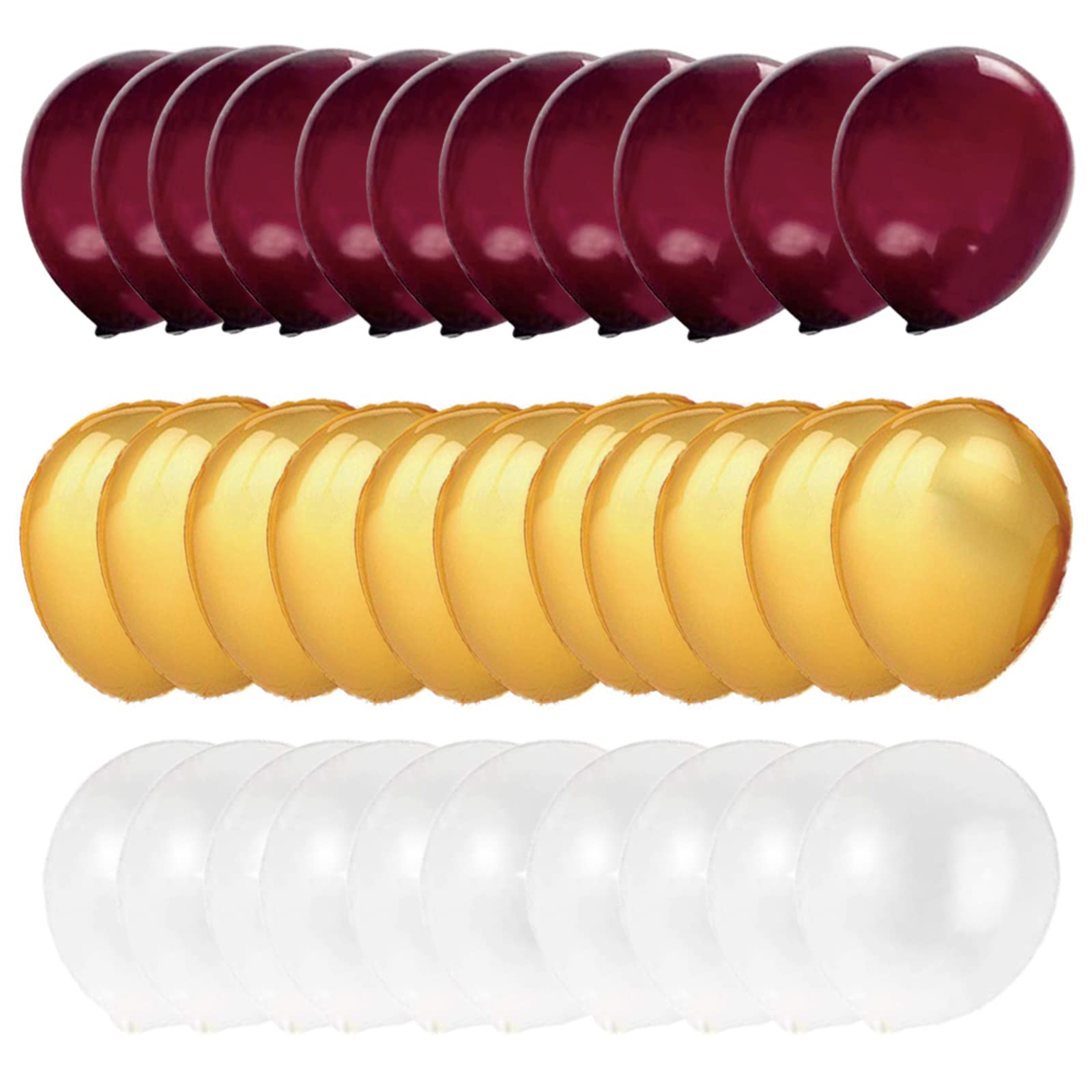 2025 Maroon & Gold Graduation Balloons - 30Pcs Burgundy White Gold Party Decorations for Graduation, Birthday & Wedding Celebrations - Perfect for Graduation Parties, Birthday Decor & Wedding Receptions