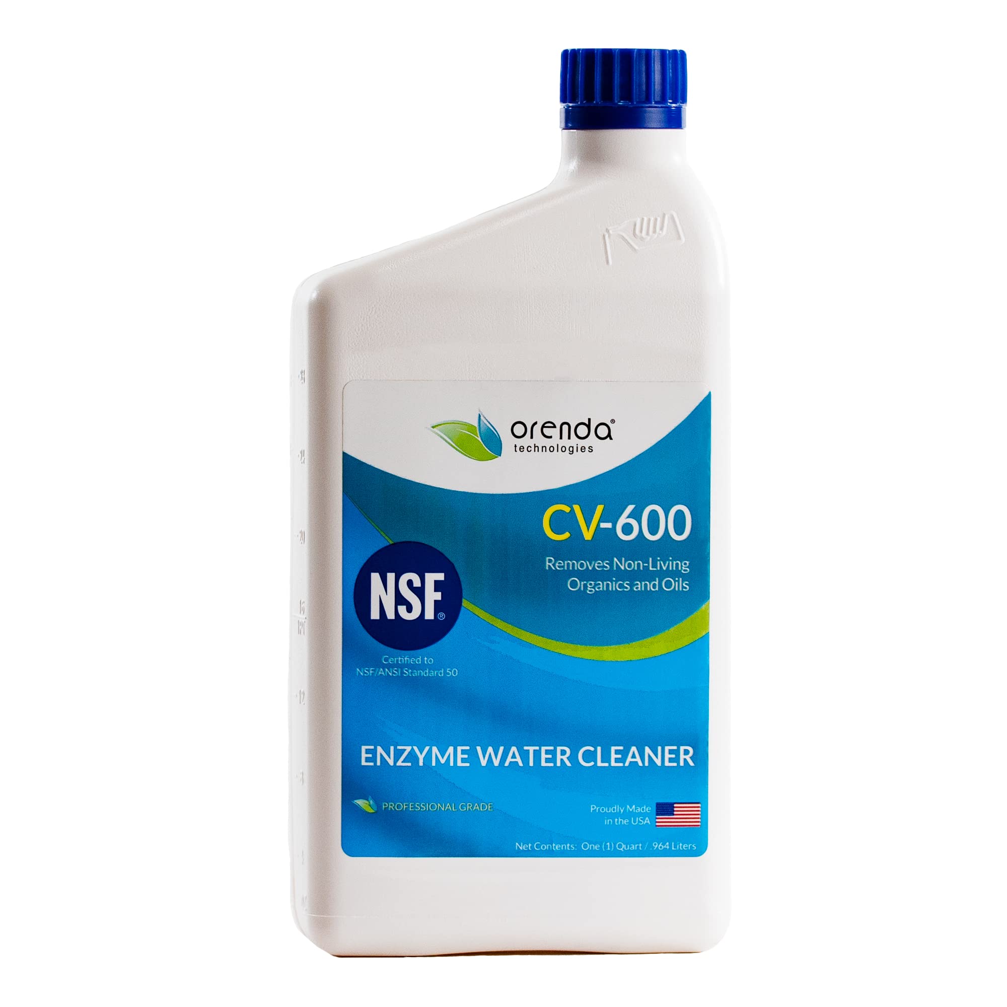 Orenda CV-600 Catalytic Enzyme Pool Cleaner Concentrate - 4 Pack | Natural Swimming Pool Water Treatment for Sparkling Clean Water | Perfect for Inground & Above Ground Pools