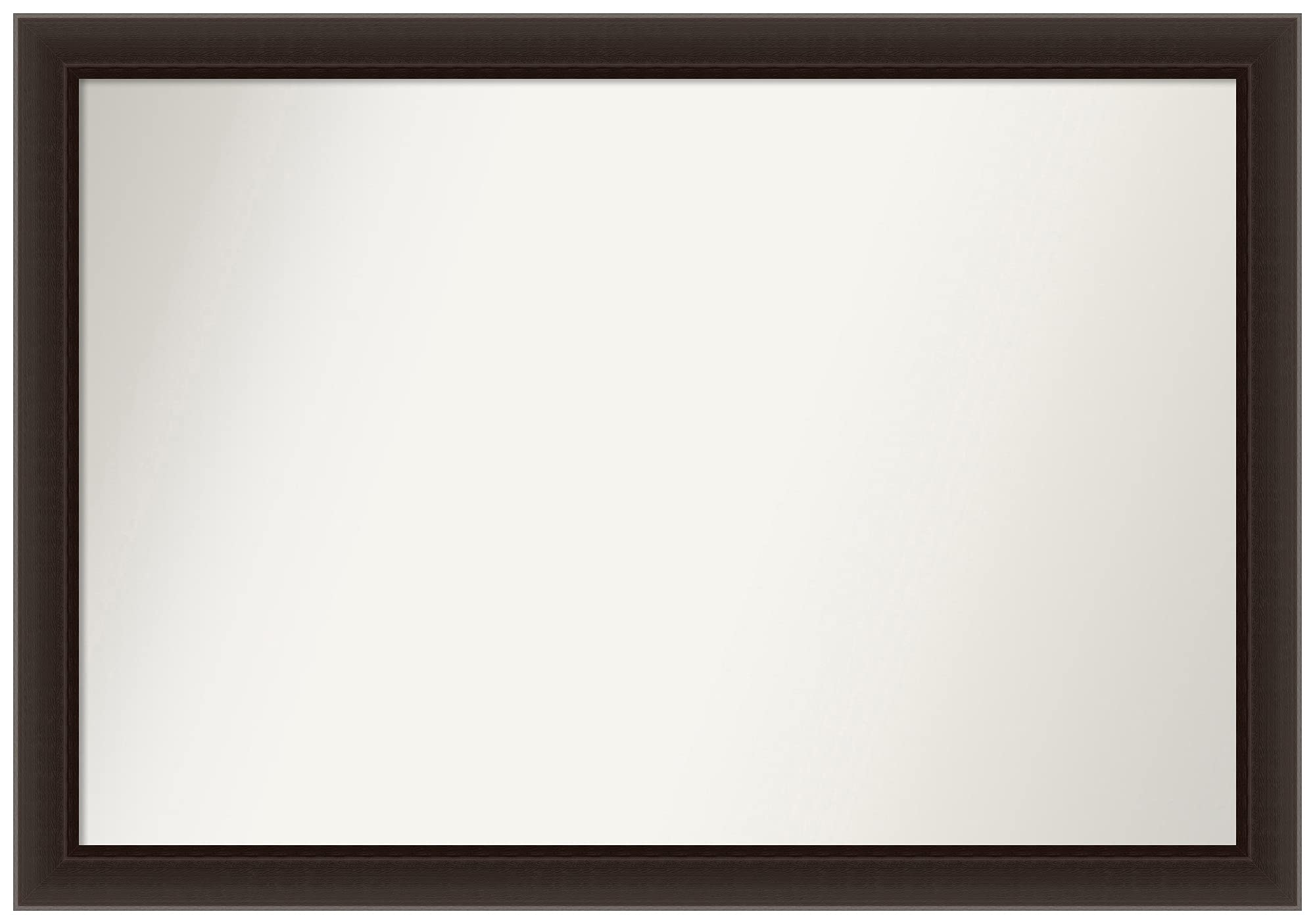 Amanti Art Non-Beveled Custom Wall Mirror - 27.5 x 39.5 Inch Romano Espresso Narrow Frame - Bathroom Mirror in Rich Brown - Available in Various Custom Sizes - Perfect for Bathroom Vanity, Bedroom Decor & Entryway Elegance