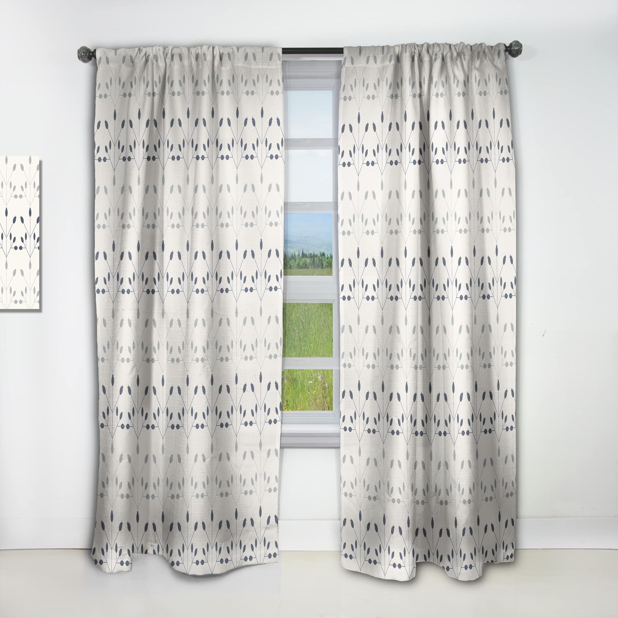Floral Retro Botanical Pattern Thermal Insulated Curtains for Bedroom & Living Room - 52x108 Single Panel Window Drapes - Perfect for Home Decor, Privacy & Energy Efficiency