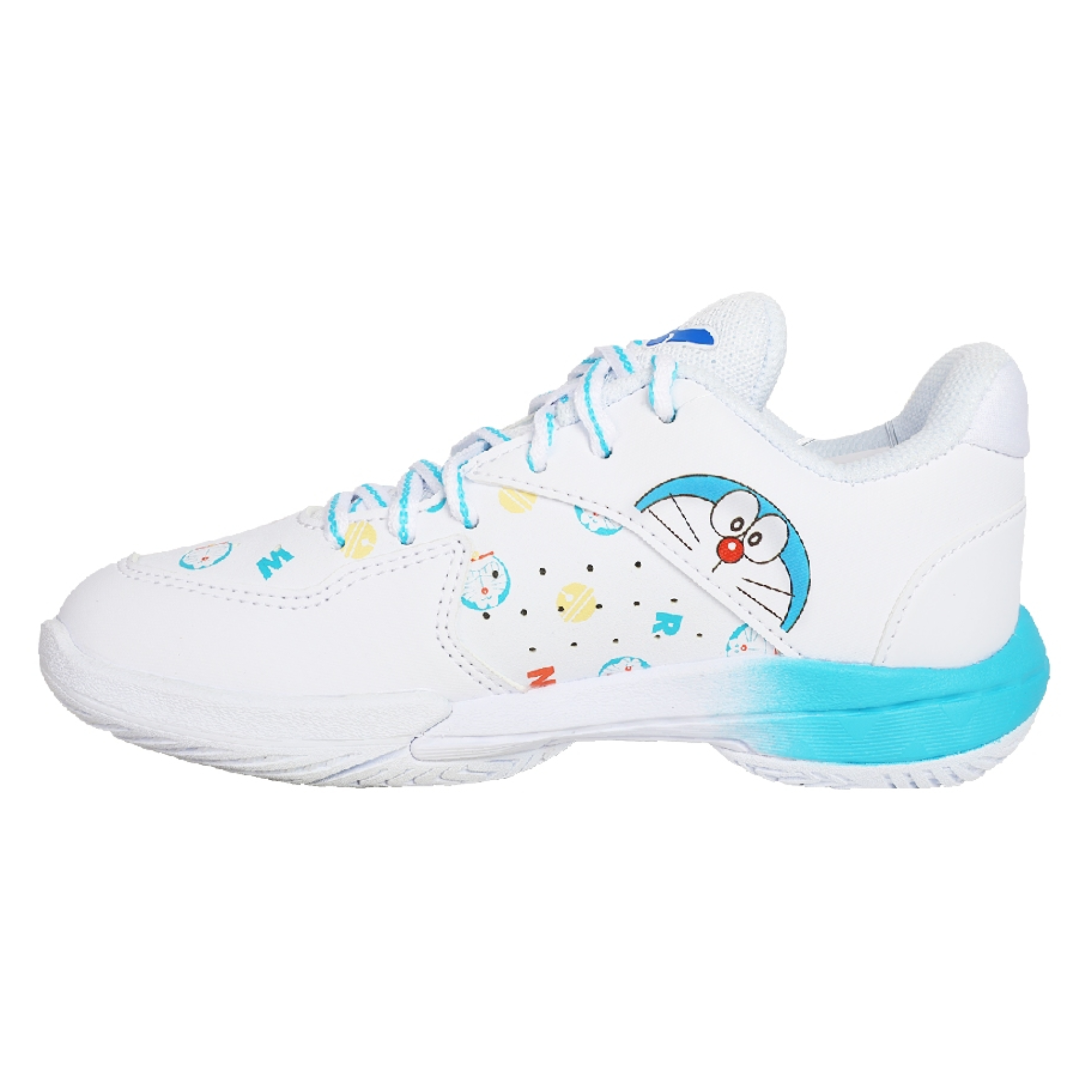 Victor X Doraemon P DRMJR Junior Court Shoes for Kids - Bright White - Comfortable Sneakers for School, Sports & Daily Wear