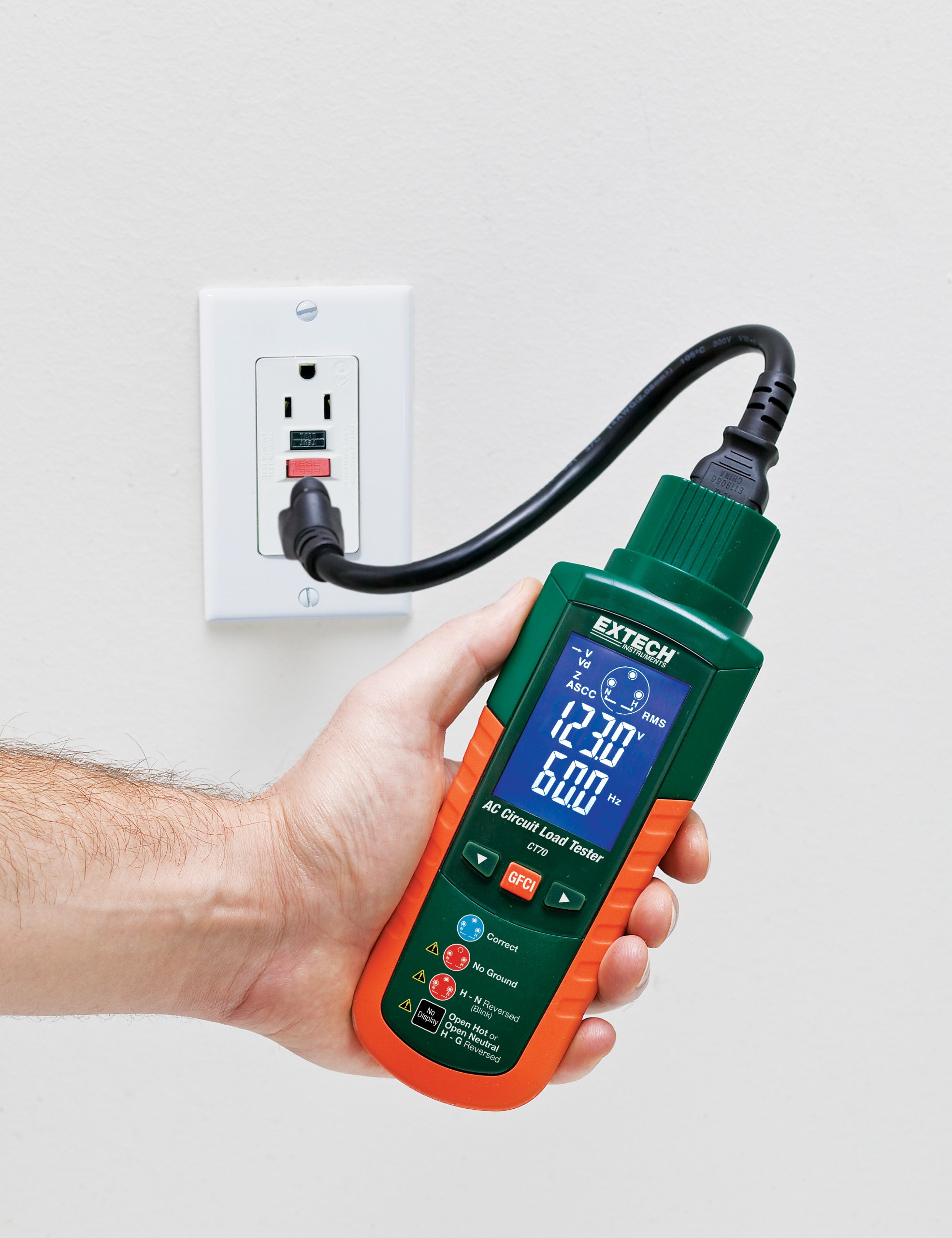 Extech CT70 AC Circuit Load Tester - Professional Electrical Testing Tool for HVAC, Motors & Appliances | Perfect for Electricians & Technicians