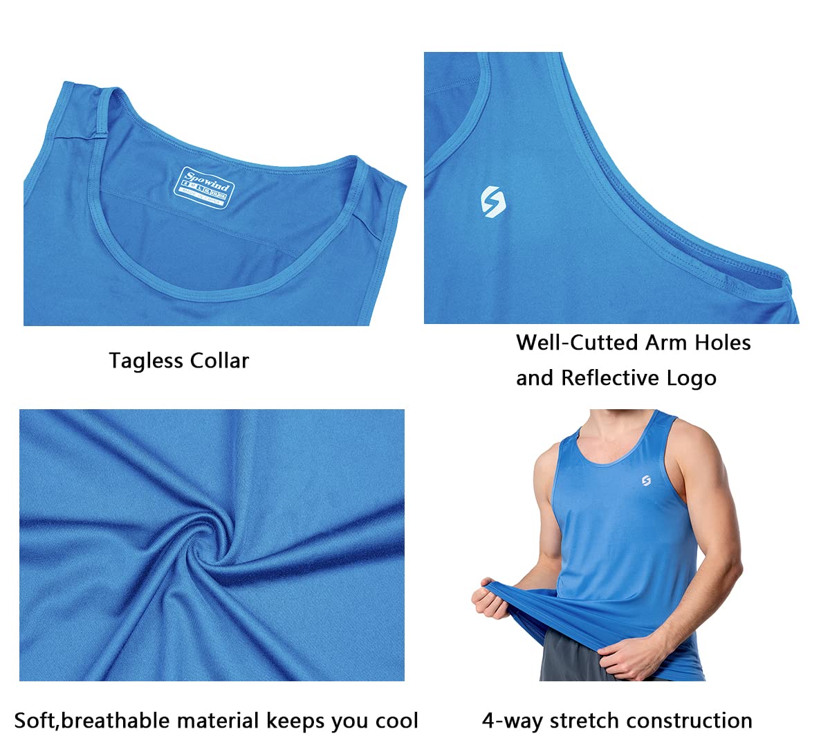 Men's Quick Dry Running Tank Top - Breathable Athletic Workout Shirt for Gym & Outdoor Sports | Lightweight Sleeveless Fitness Shirt for Jogging, Hiking & Summer Activities