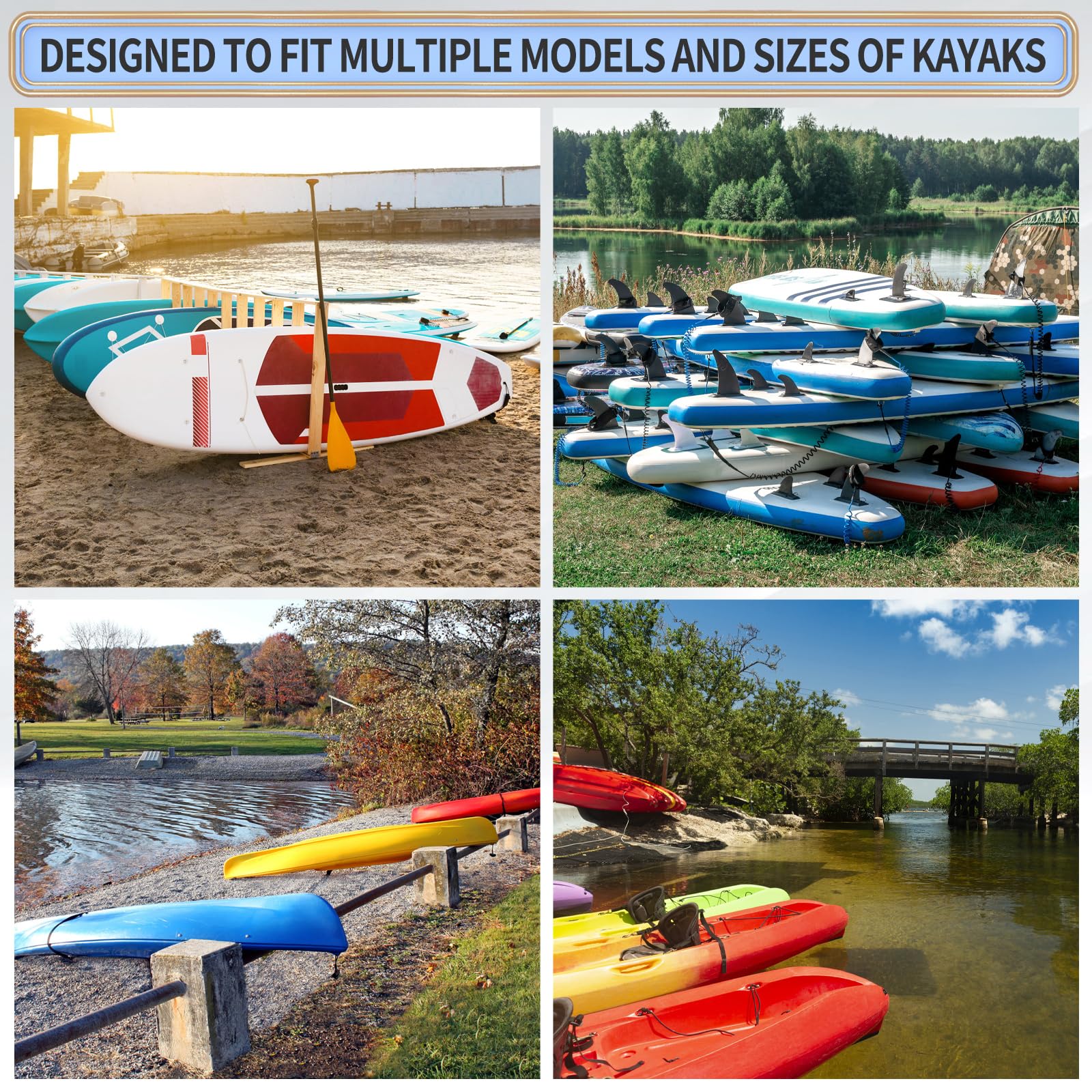 **Heavy Duty Kayak and SUP Storage Rack for Outdoor Use – Perfect for Garage, Backyard, and RV Organization**