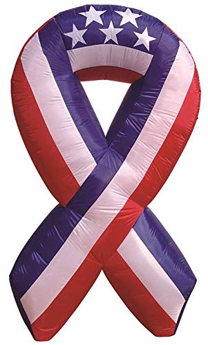 6ft Air Blown Inflatable Patriotic Ribbon Yard Decoration for 4th of July, Memorial Day & Outdoor Party Decor | USA Flag Theme