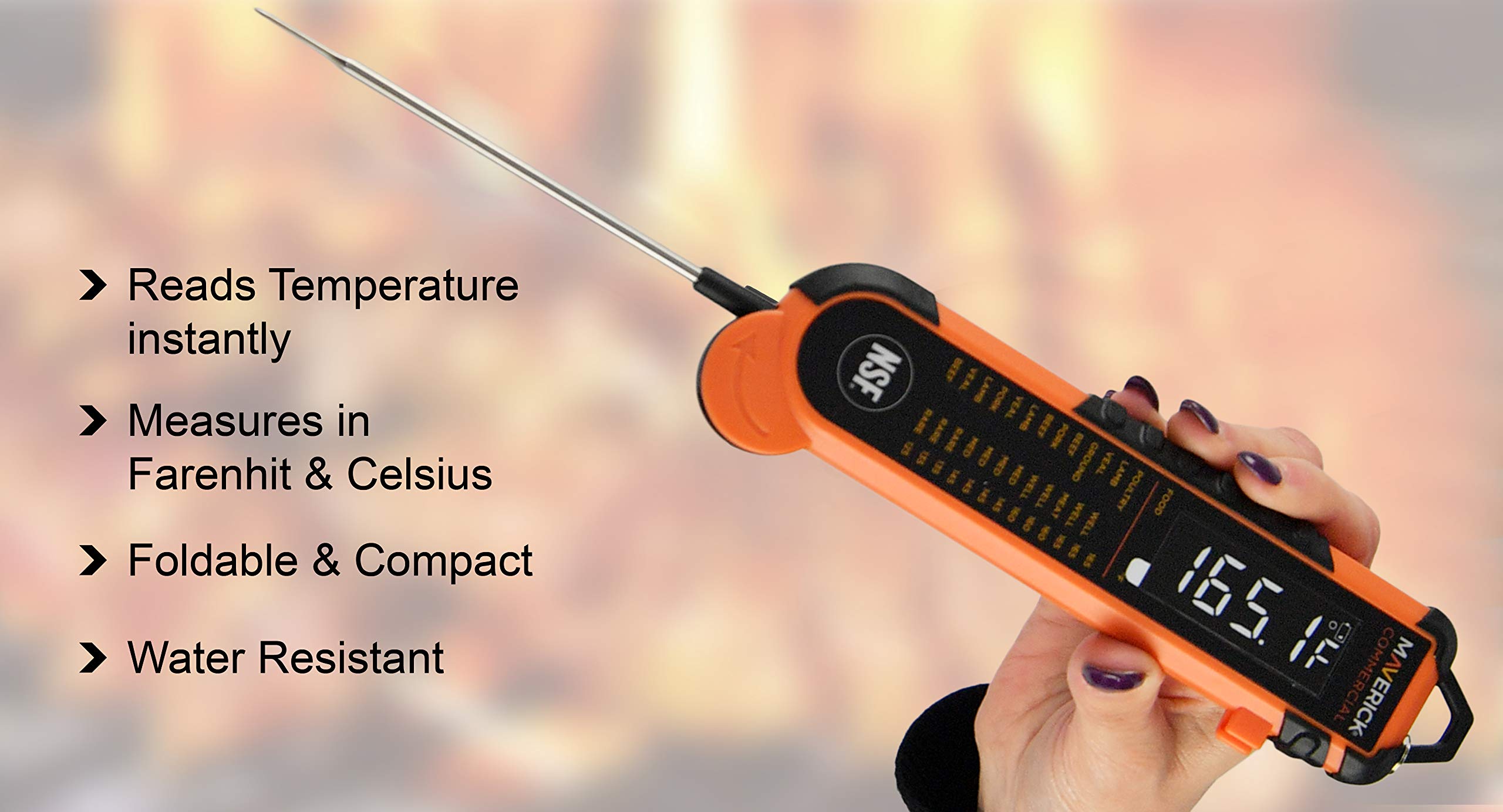 High Accuracy ProTemp Thermocouple Probe with Red Handle - Digital Thermometer Sensor for Cooking, HVAC, Industrial & Scientific Applications