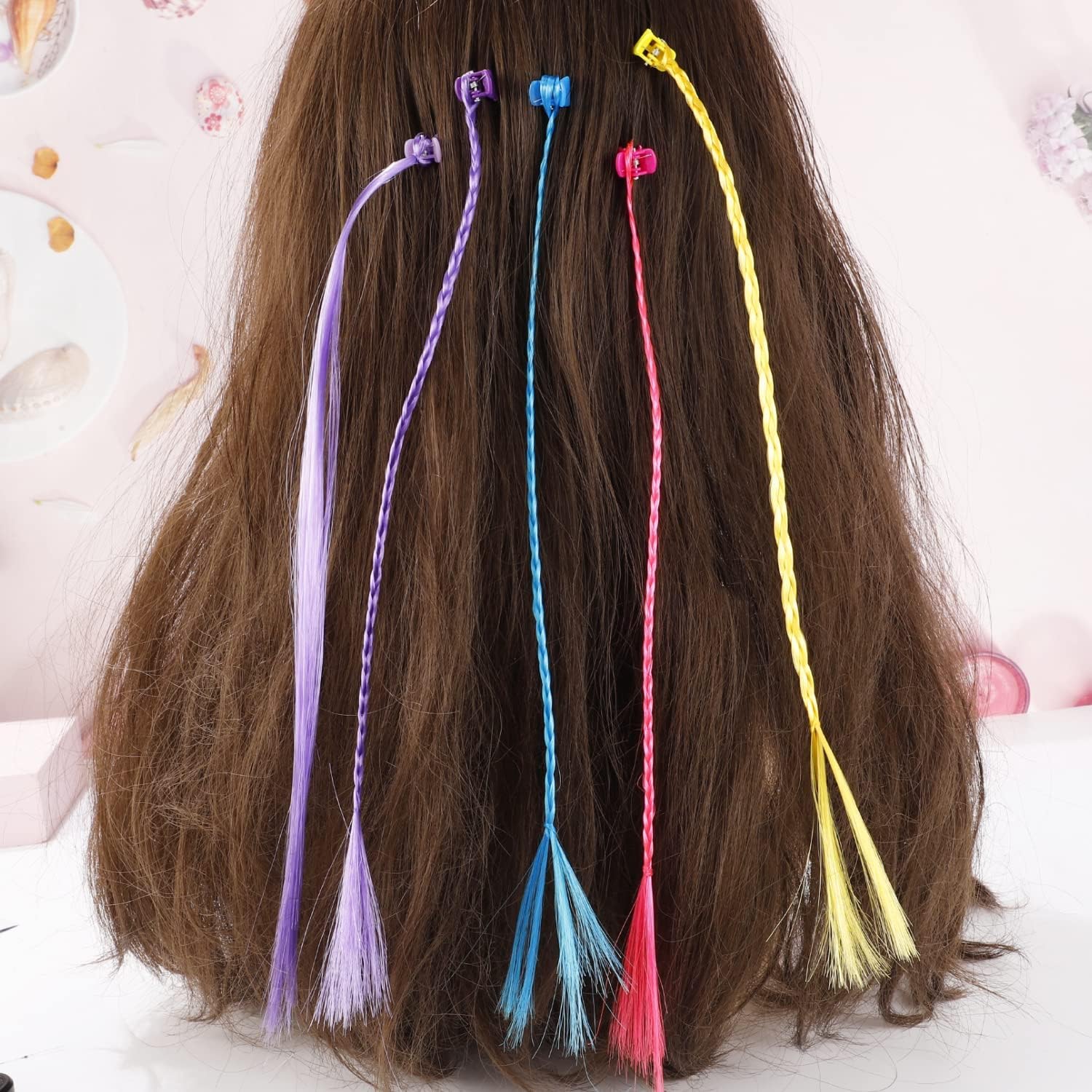 Colorful Kids Hair Clips & Extensions - 24PC Braid Accessories for School & Parties