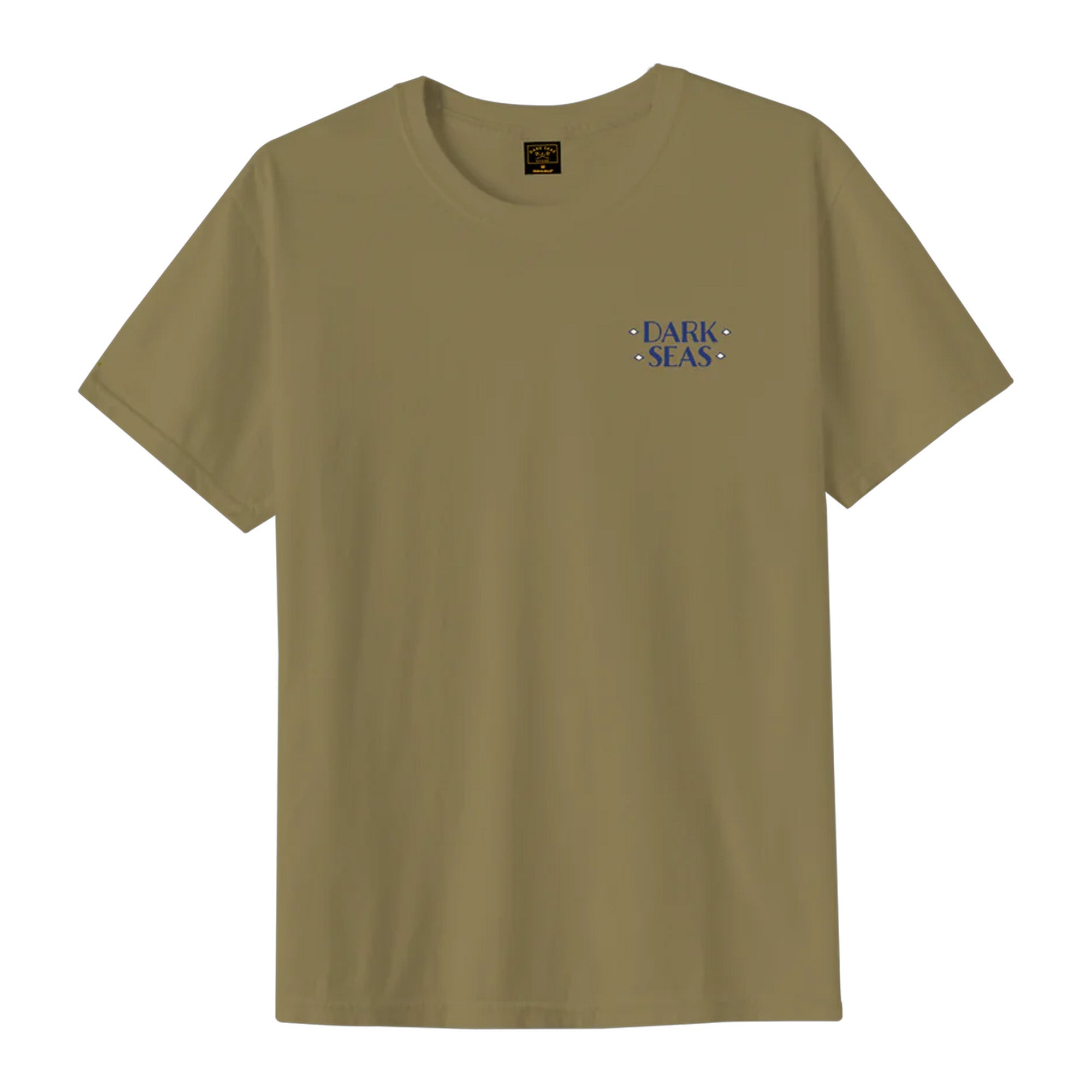 Dark Seas Embargo Pigment Men's Short Sleeve T-Shirt - Kelp Green | Stylish Casual Wear for Summer & Beach Outings