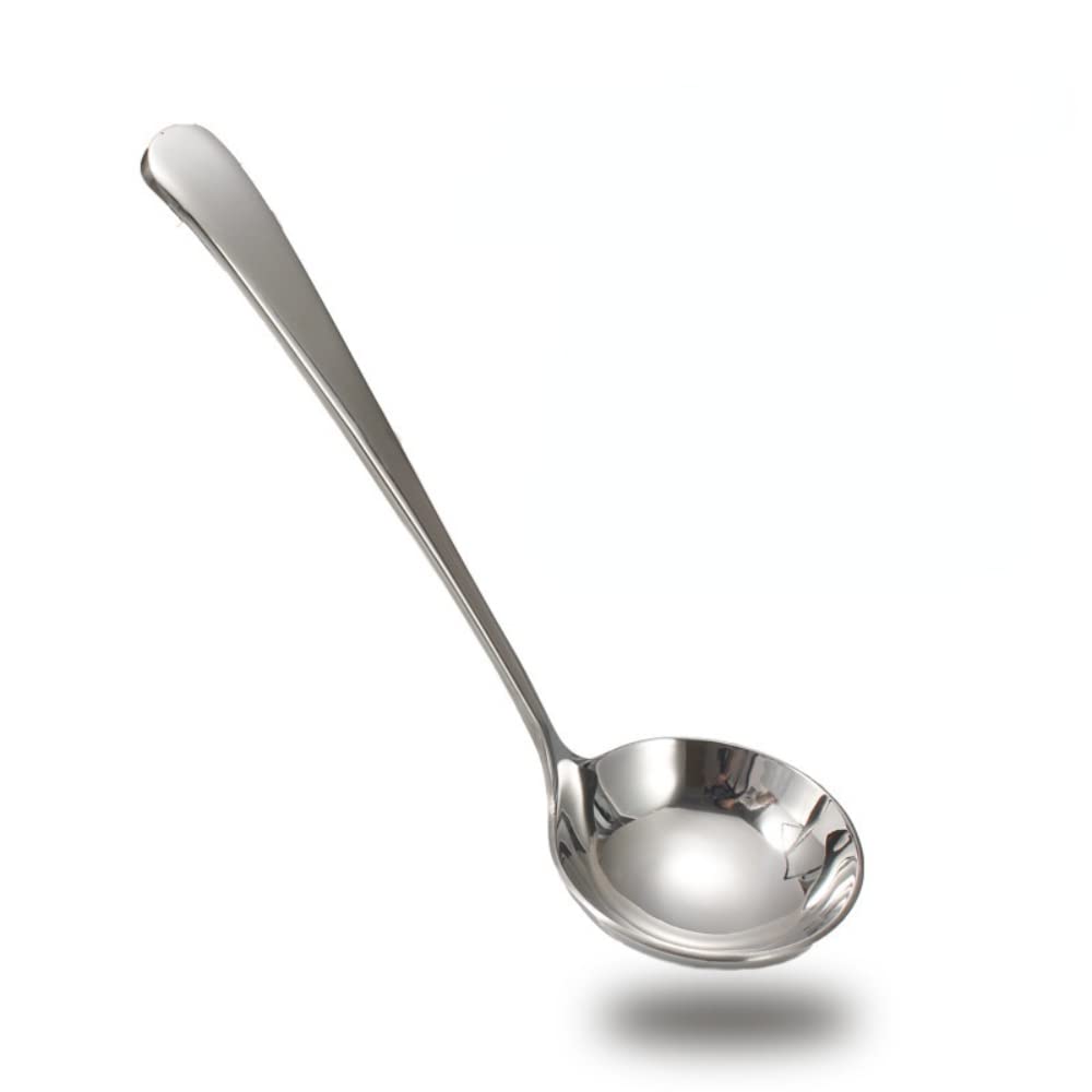 MIEDEON 304 Stainless Steel Cooking Spoons Set of 2 - Durable Thickened Hot Pot Ladle & Strainer for Kitchen, Soup, Pasta (Silver) - Perfect for Home Cooking, Camping & Outdoor BBQ