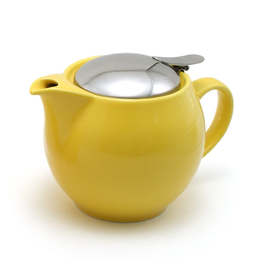 ZERO JAPAN Round Teapot 15 oz (450ml) Yellow Pepper - Japanese Style Ceramic Teapot for Loose Leaf Tea, Perfect for Home, Office & Tea Ceremonies