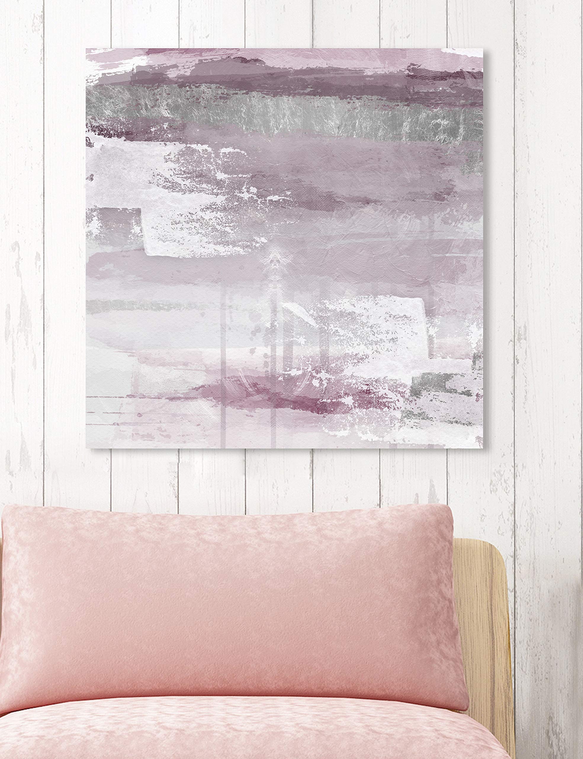 Oliver Gal Artist Co. Abstract Wall Art Canvas Print - 'Soft Elements' Modern Home Decor in Purple & Gray - 24x24 Inches - Perfect for Living Room, Bedroom & Office Decor