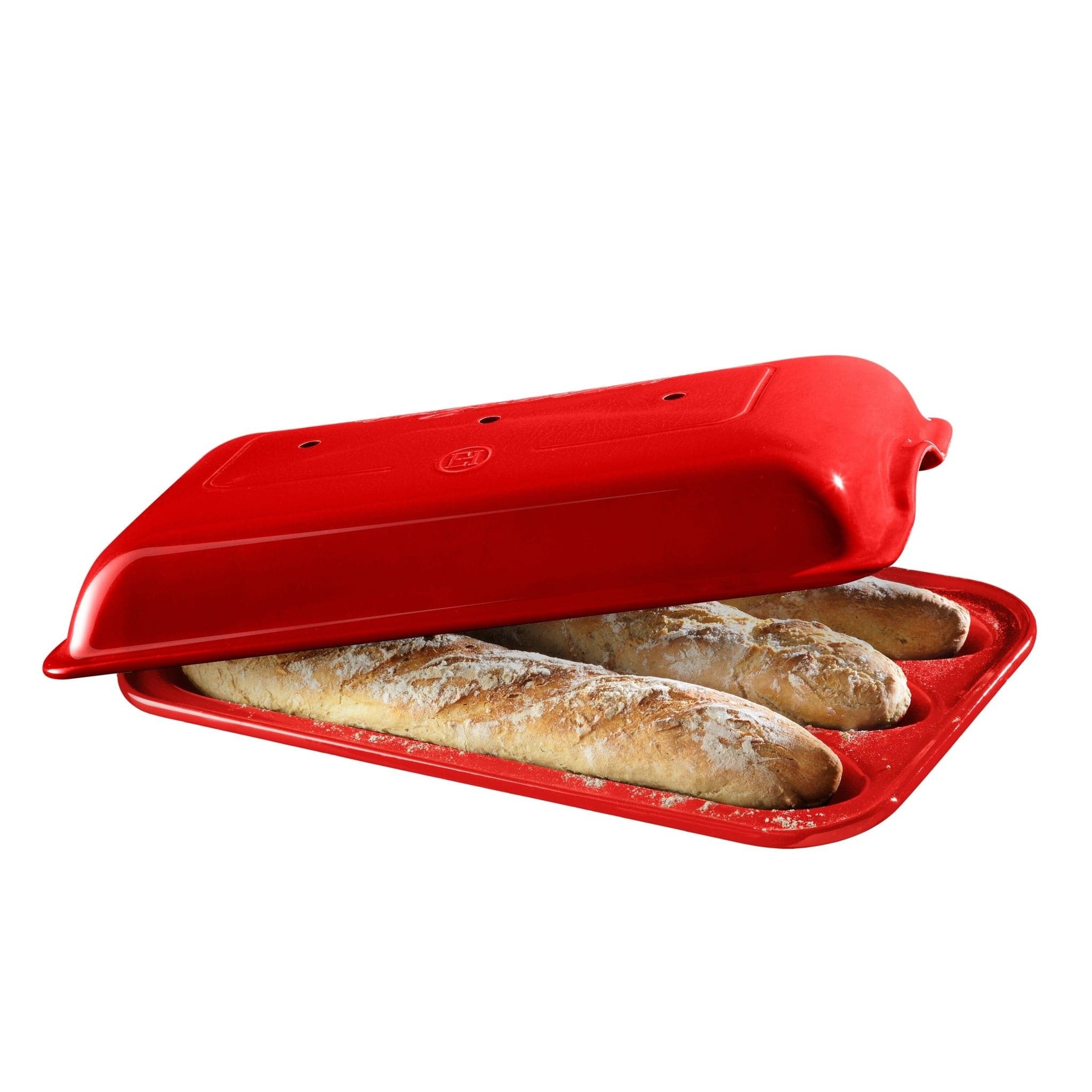 Emile Henry Baguette Baker - Premium French Bread Baking Stone, Burgundy Red - Perfect for Homemade Artisan Bread, Pizza & Pastries in Modern Kitchens